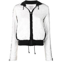 2000s Chanel White Sequins Jacket