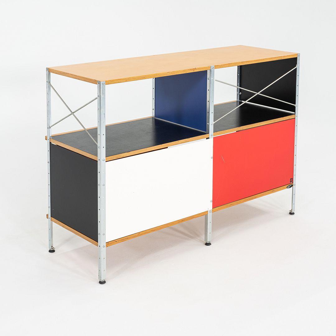 2000s Charles & Ray Eames for Herman Miller ESU 2x2 Cabinet Multicolor w/ Doors For Sale 3