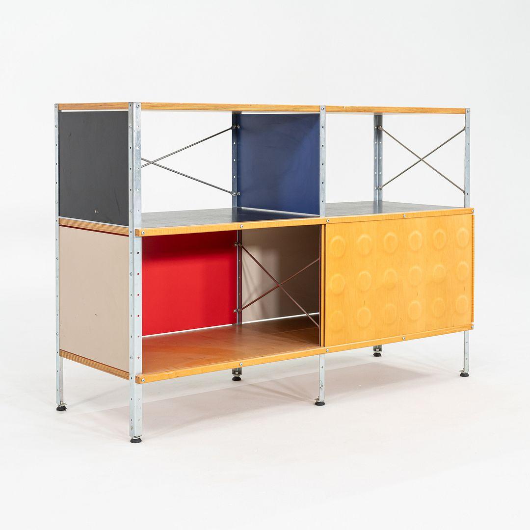 Wood 2000s Charles & Ray Eames for Herman Miller ESU 2x2 Cabinet Multicolor w/ Doors For Sale