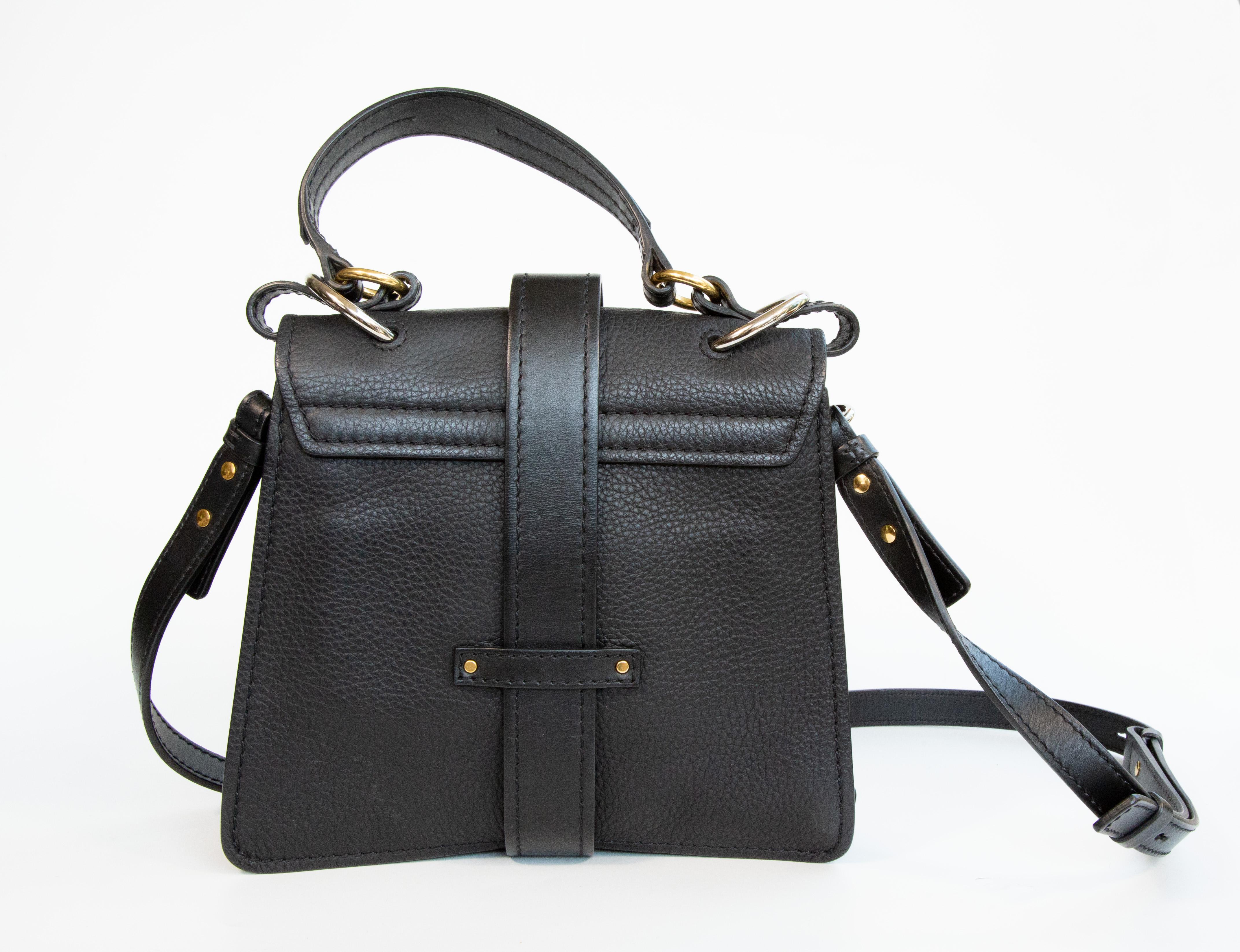 2000s Chloe Aby Borsa a tracolla in pelle nera Borsa a manico alto In condizioni ottime in vendita a Arnhem, NL