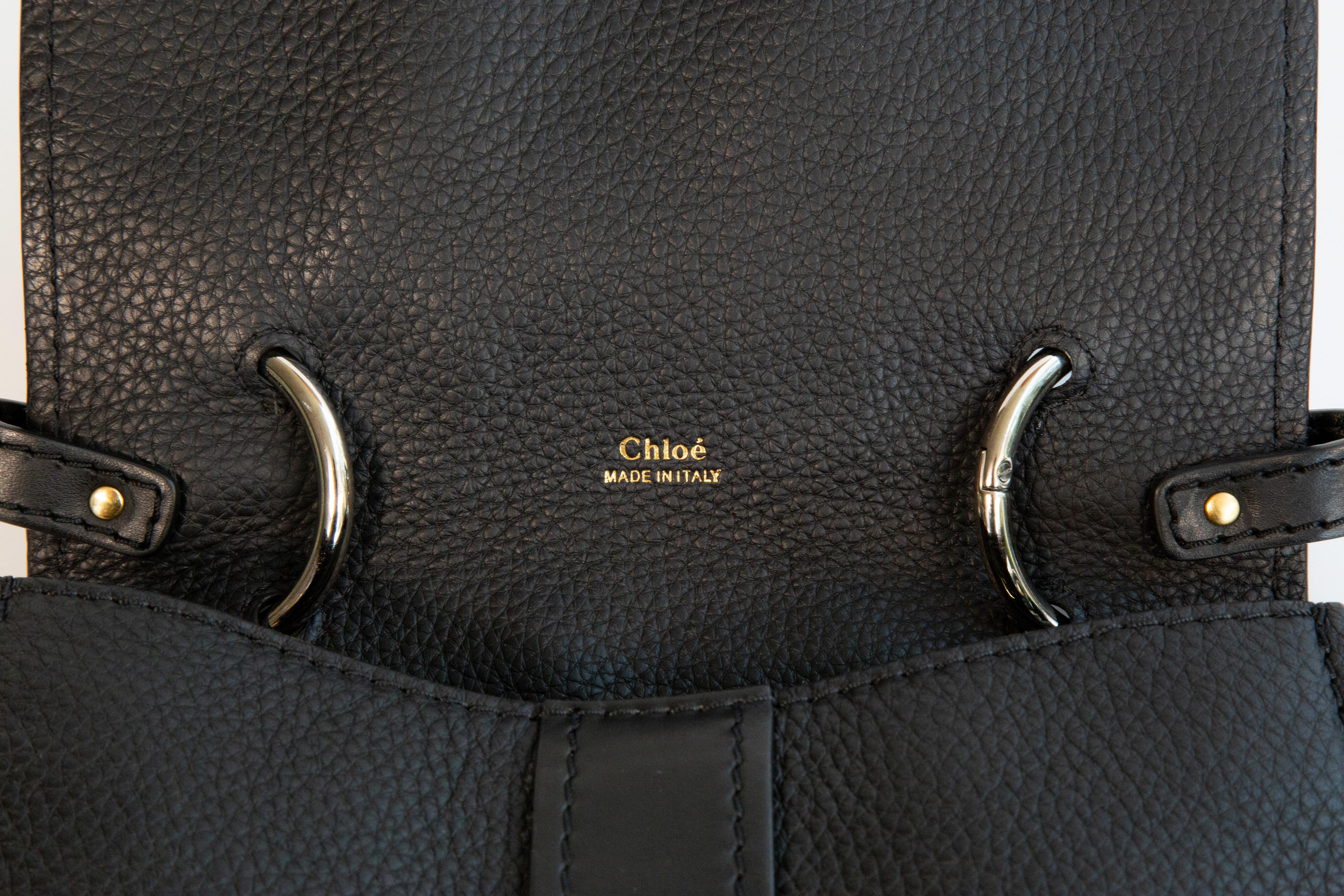 2000s Chloe Aby Borsa a tracolla in pelle nera Borsa a manico alto in vendita 4