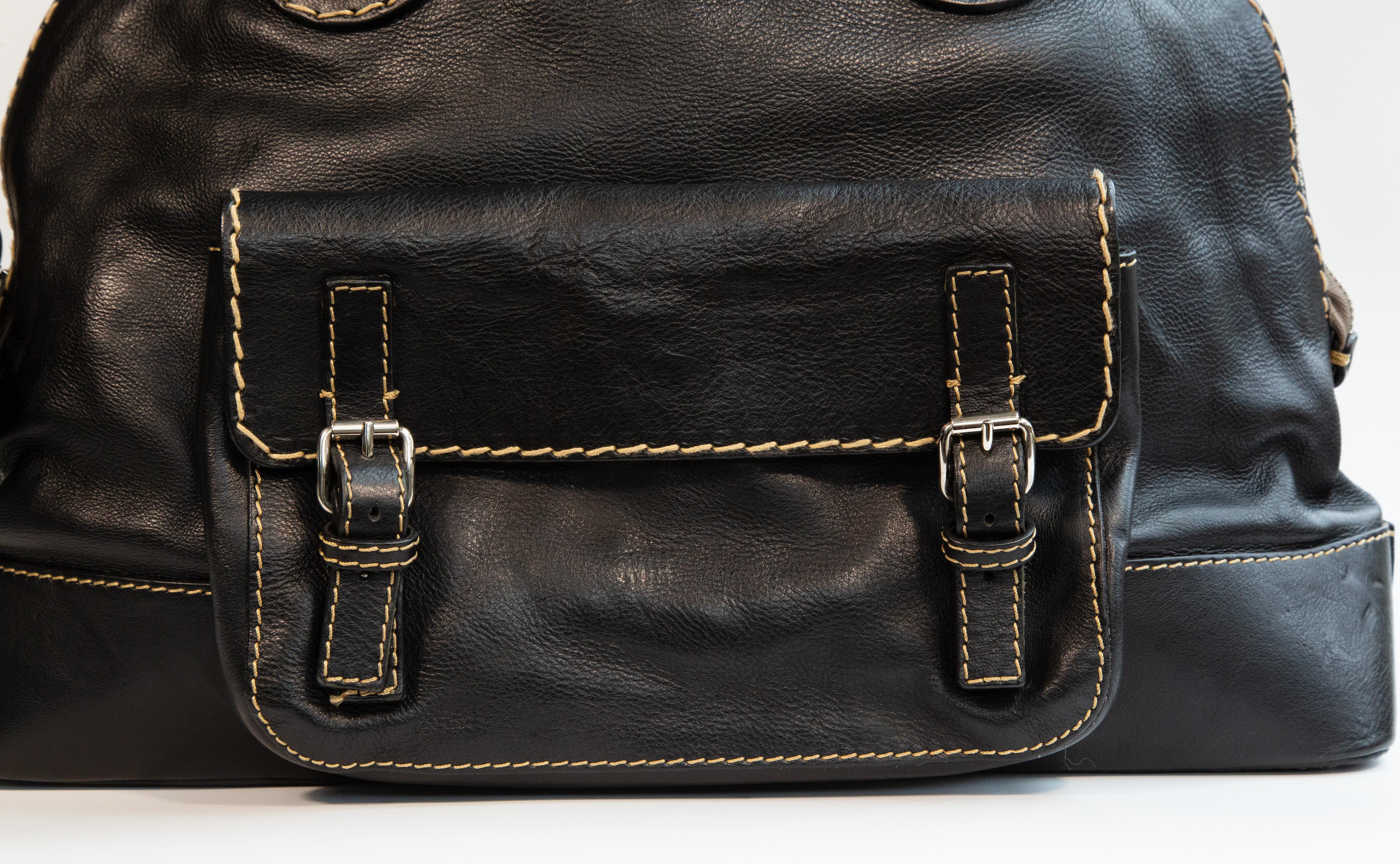 2000s Chloé Black Leather Edith Top Handle Bag For Sale at 1stDibs