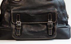 2000s Chloé Black Leather Edith Top Handle Bag