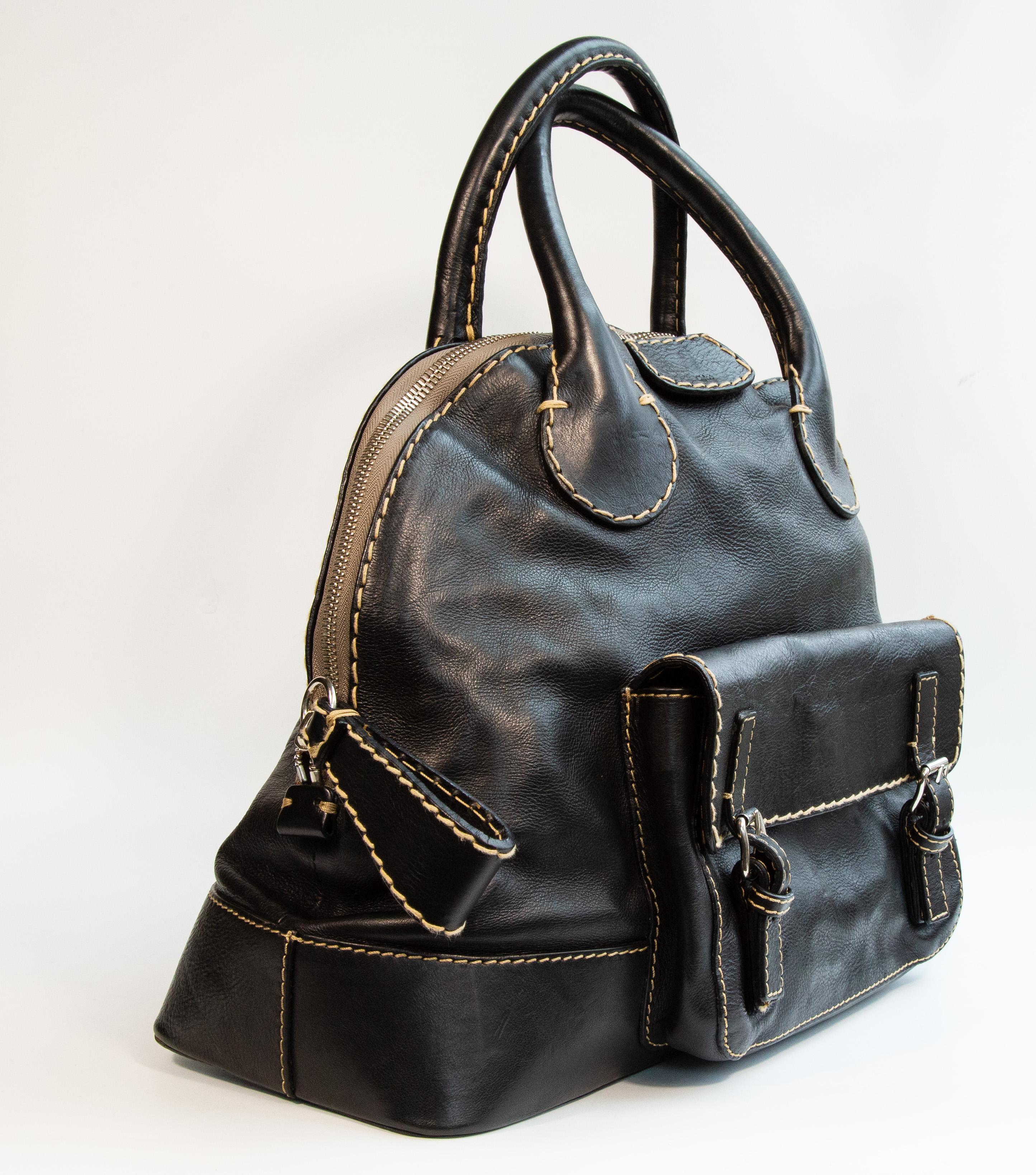 2000s Chloé Black Leather Edith Top Handle Bag For Sale at 1stDibs