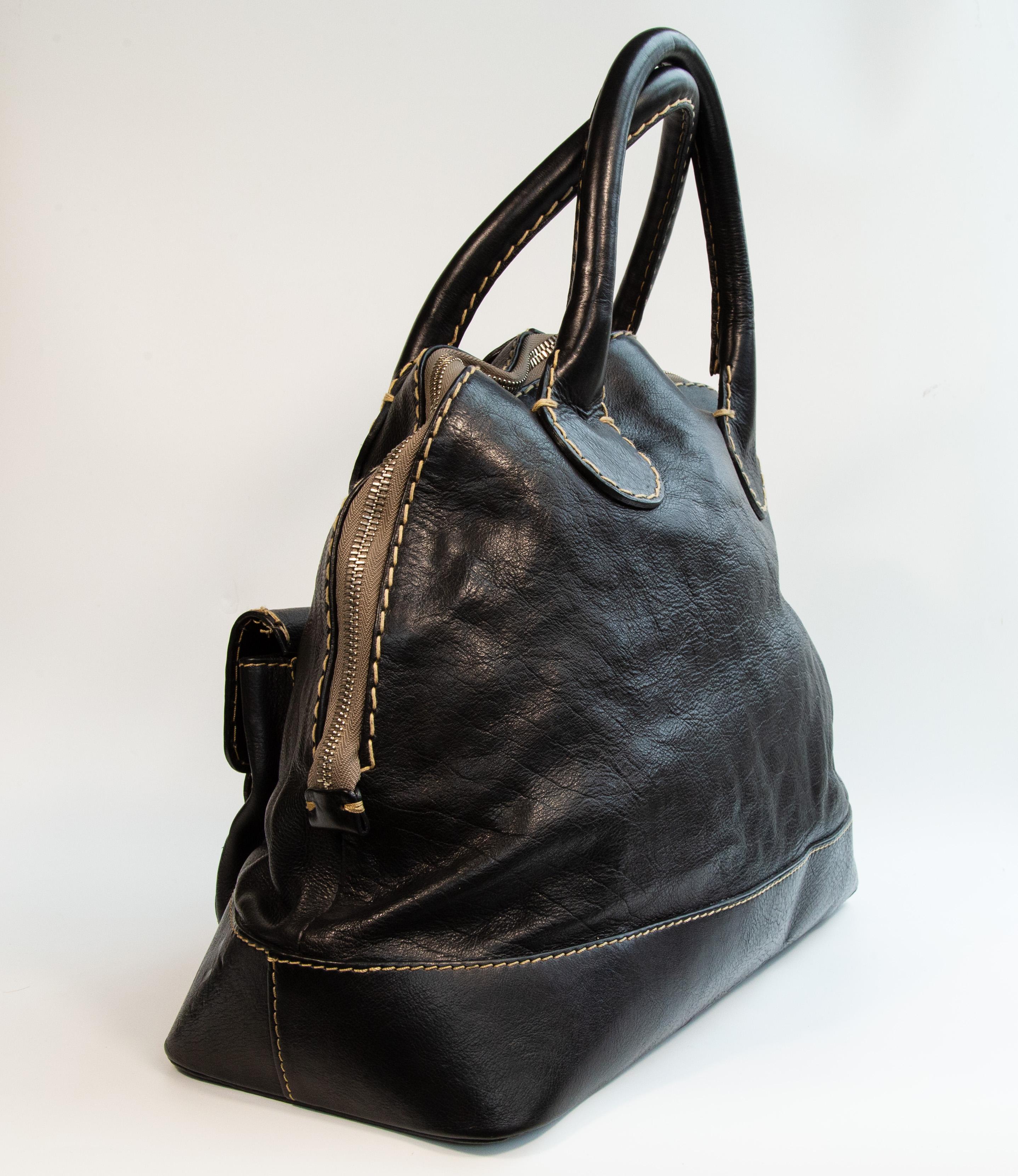 2000s Chloé Black Leather Edith Top Handle Bag For Sale at 1stDibs