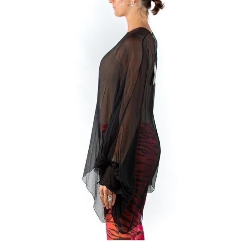 2000S CHLOE Camicetta oversize in chiffon di seta nera In condizioni ottime a New York, NY
