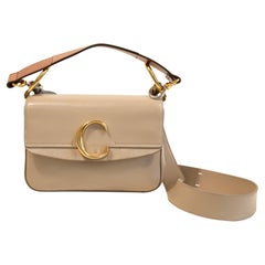 Borsa Chloe C 2 Way anni 2000 in pelle beige