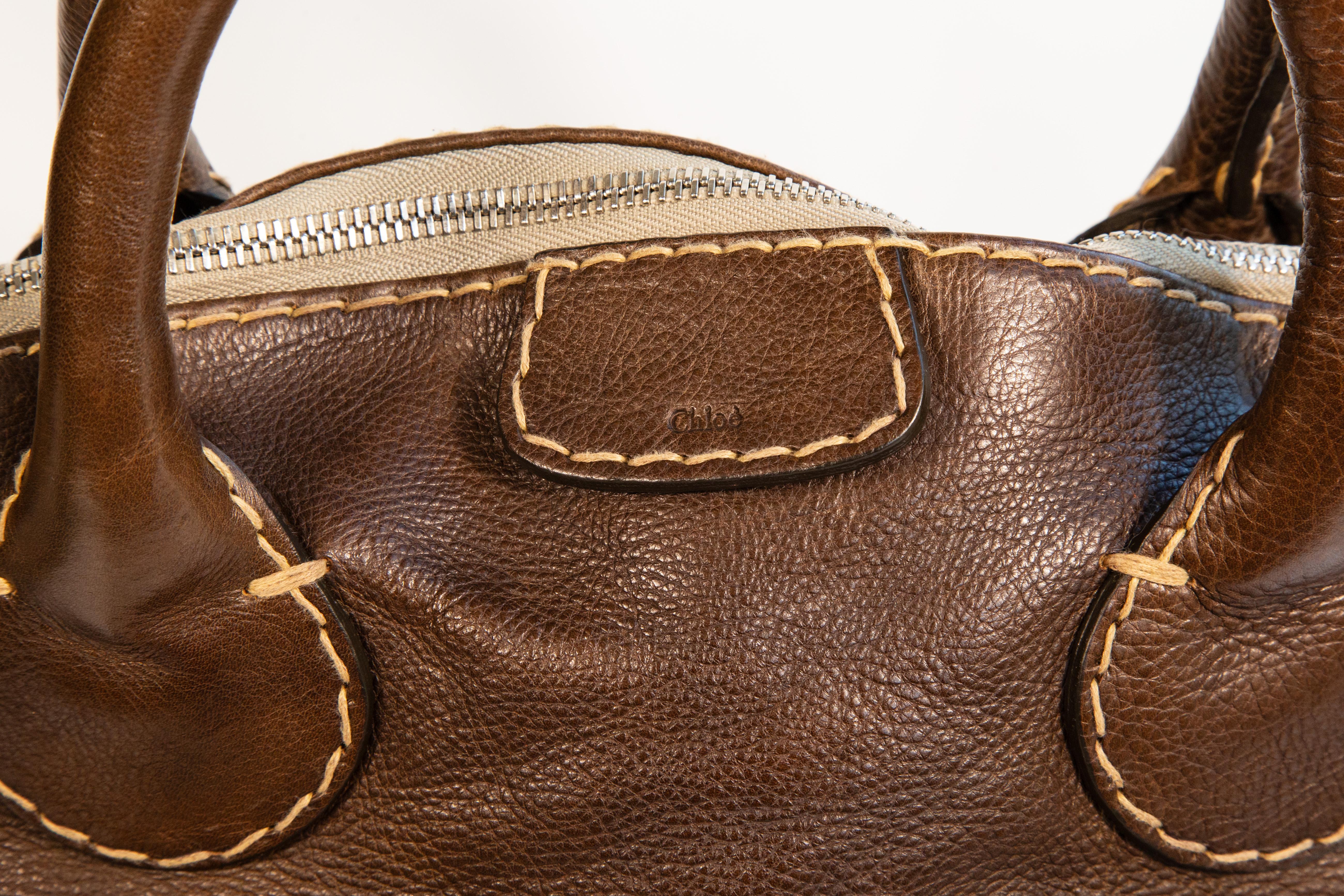 2000er Chloe Edith Brown Leder Henkeltasche im Zustand „Gut“ im Angebot in Arnhem, NL