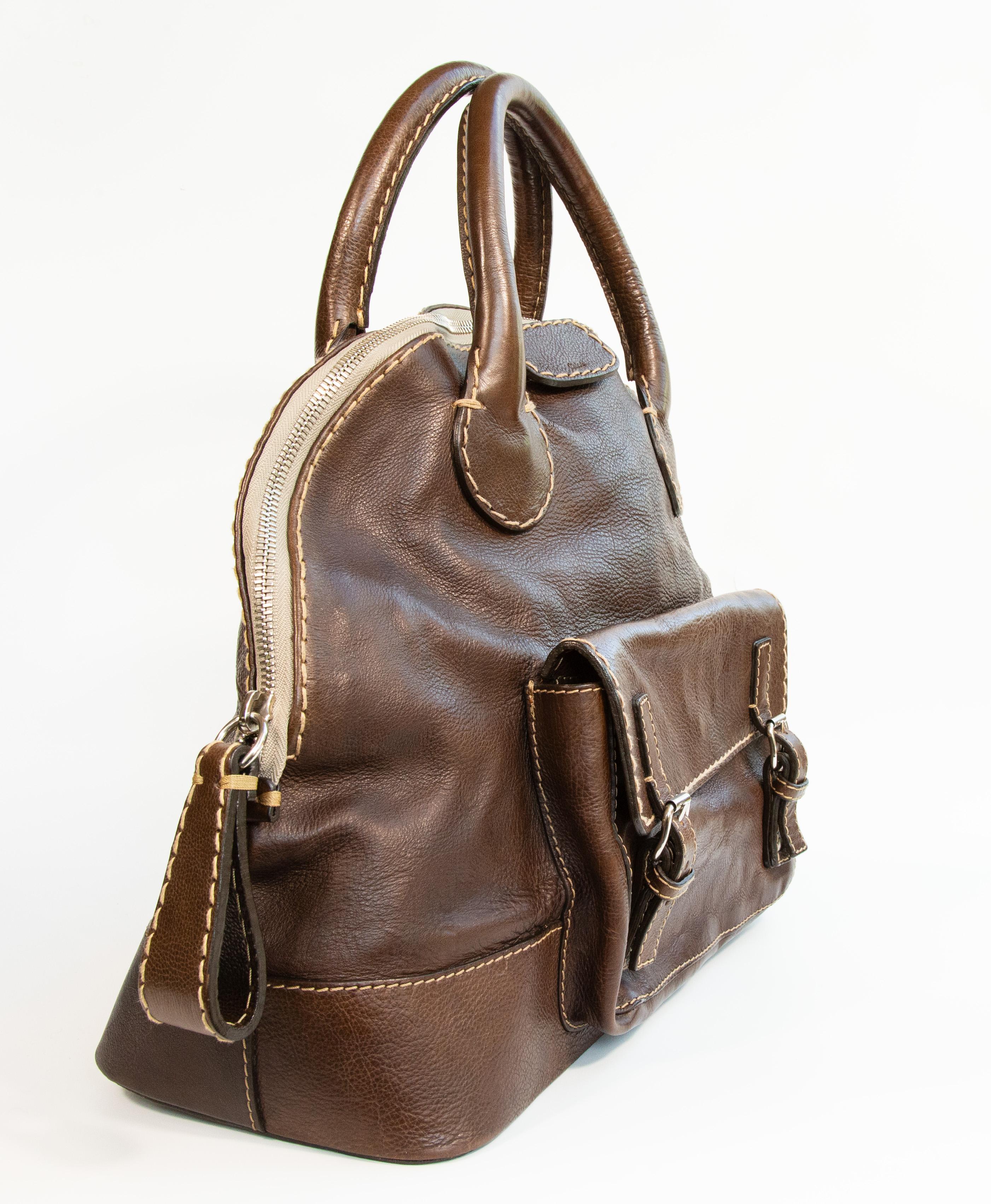 2000er Chloe Edith Brown Leder Henkeltasche im Angebot 1
