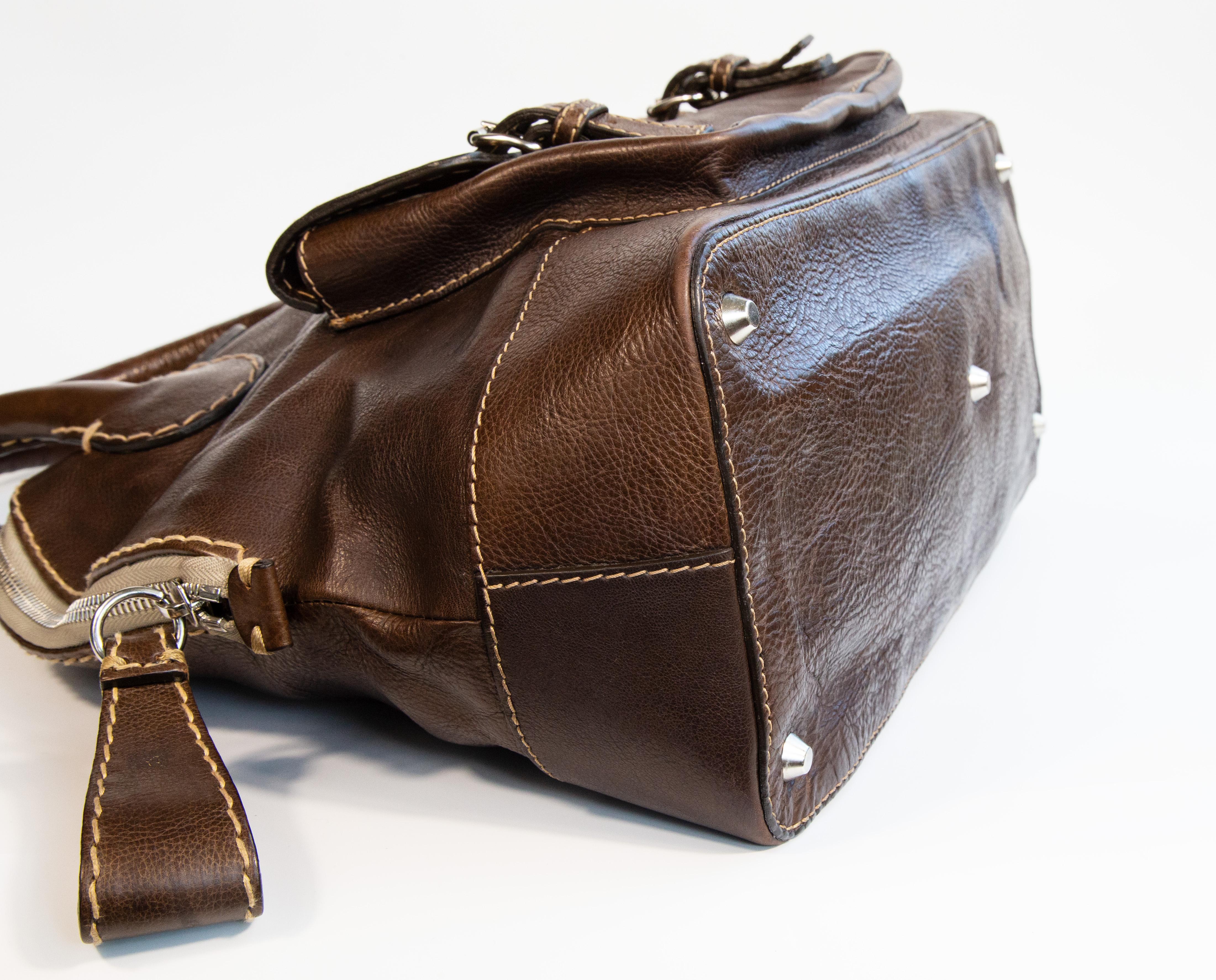 2000er Chloe Edith Brown Leder Henkeltasche im Angebot 3