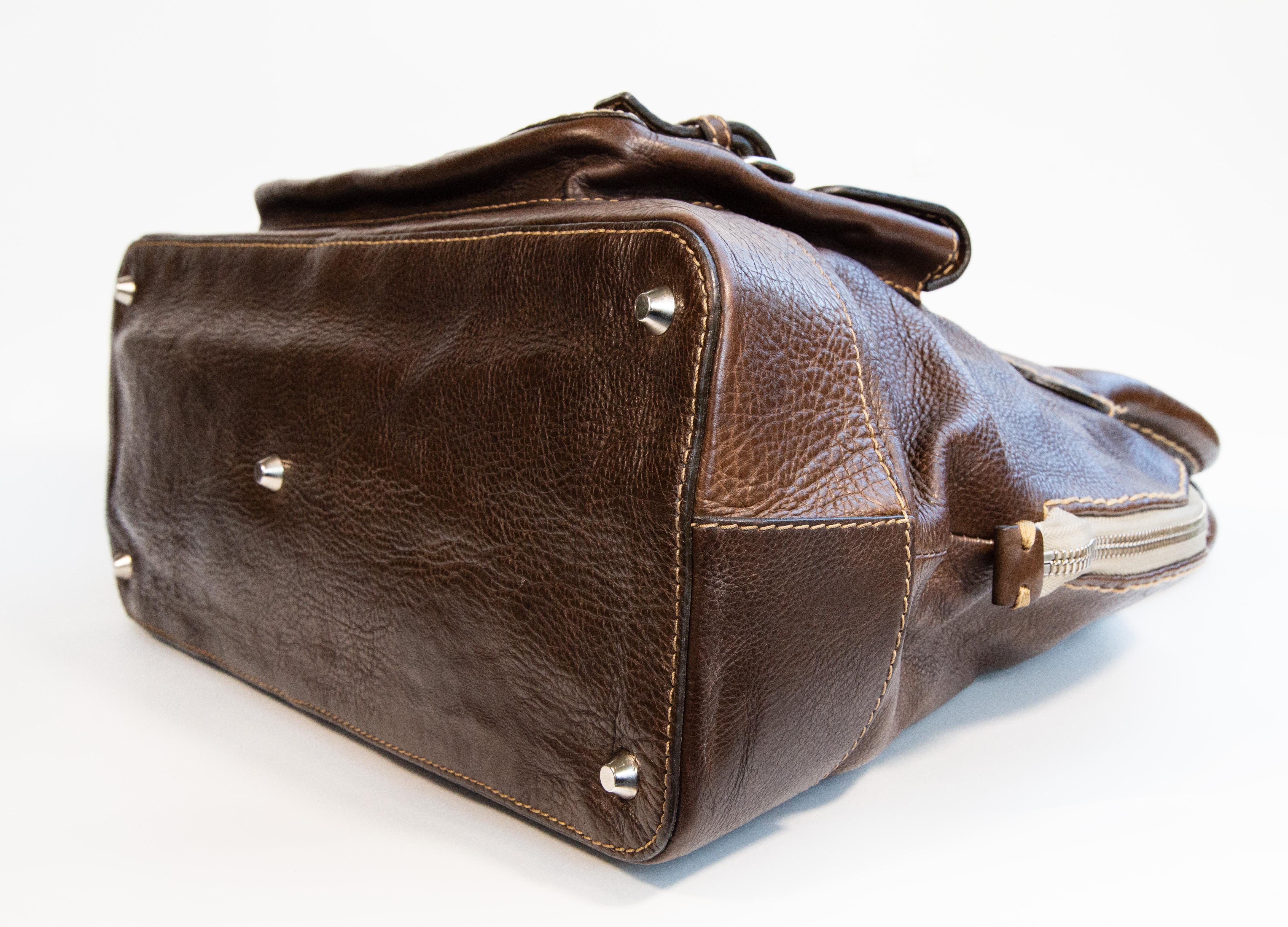 2000er Chloe Edith Brown Leder Henkeltasche im Angebot 4