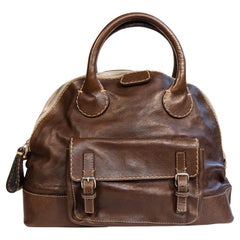 2000er Chloe Edith Brown Leder Henkeltasche