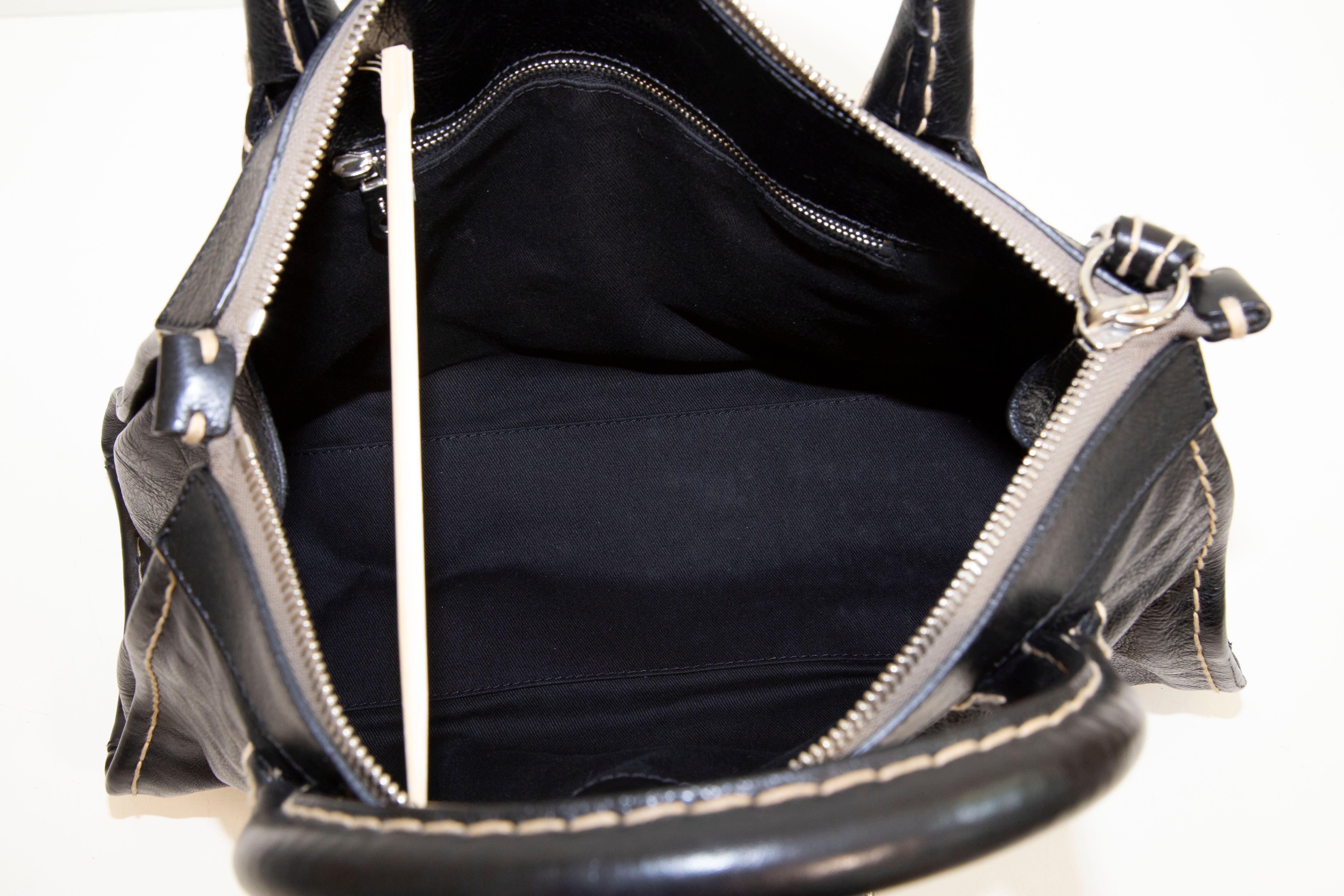 2000s  Chloe Edith Top Handle Bag by Phoebe Philo in Black Leather 9