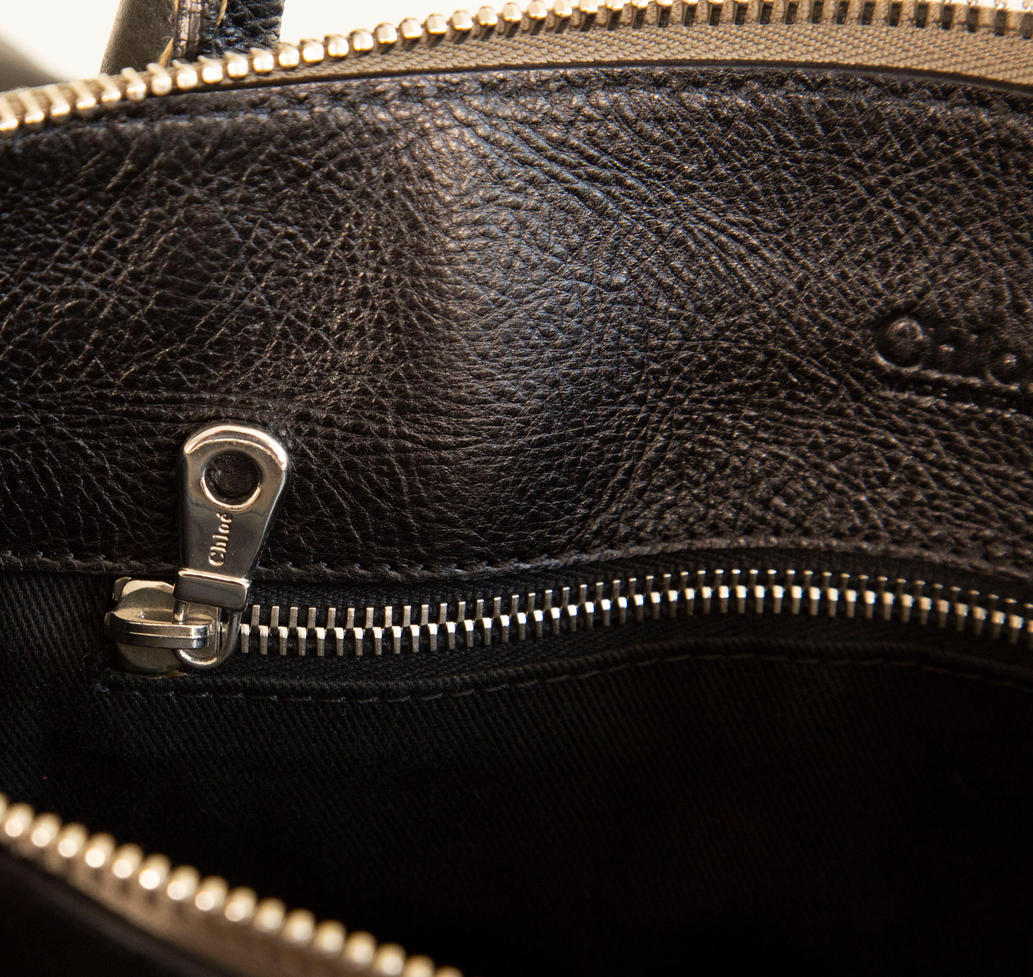 2000s  Chloe Edith Top Handle Bag by Phoebe Philo in Black Leather 10
