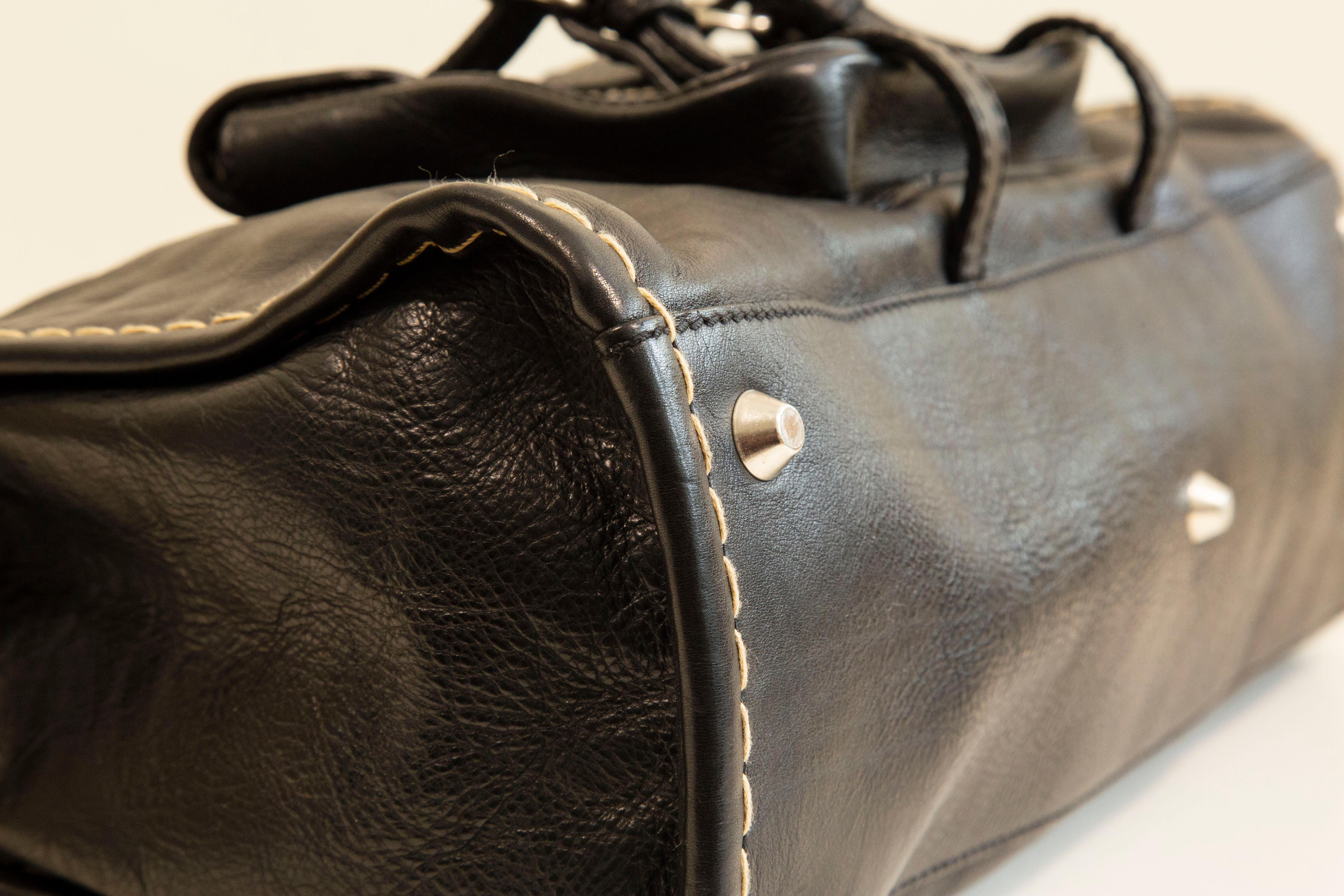 2000s  Chloe Edith Top Handle Bag by Phoebe Philo in Black Leather 5