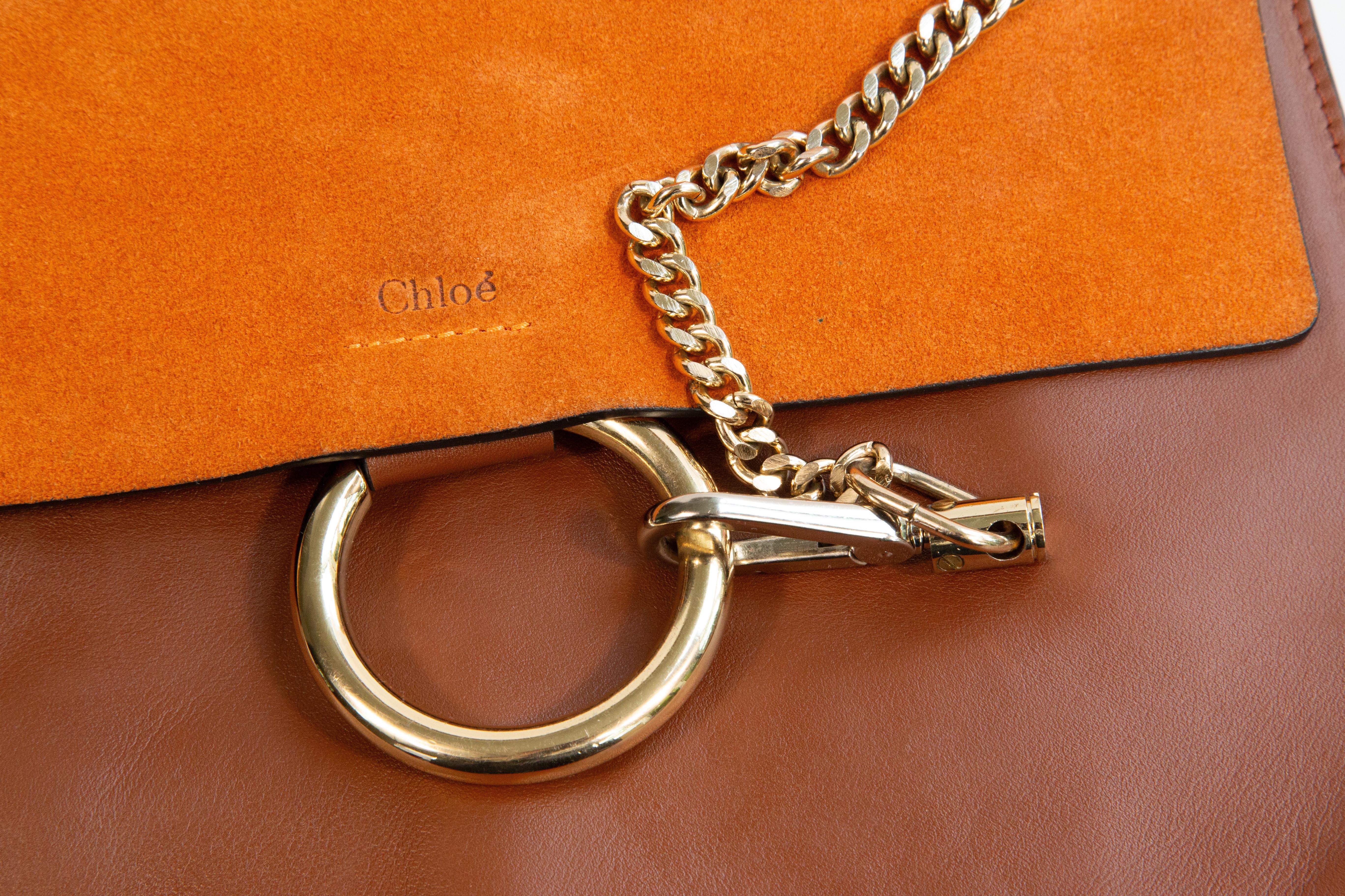 2000s Chloé Faye Brown Leather Shoulder Bag For Sale 10