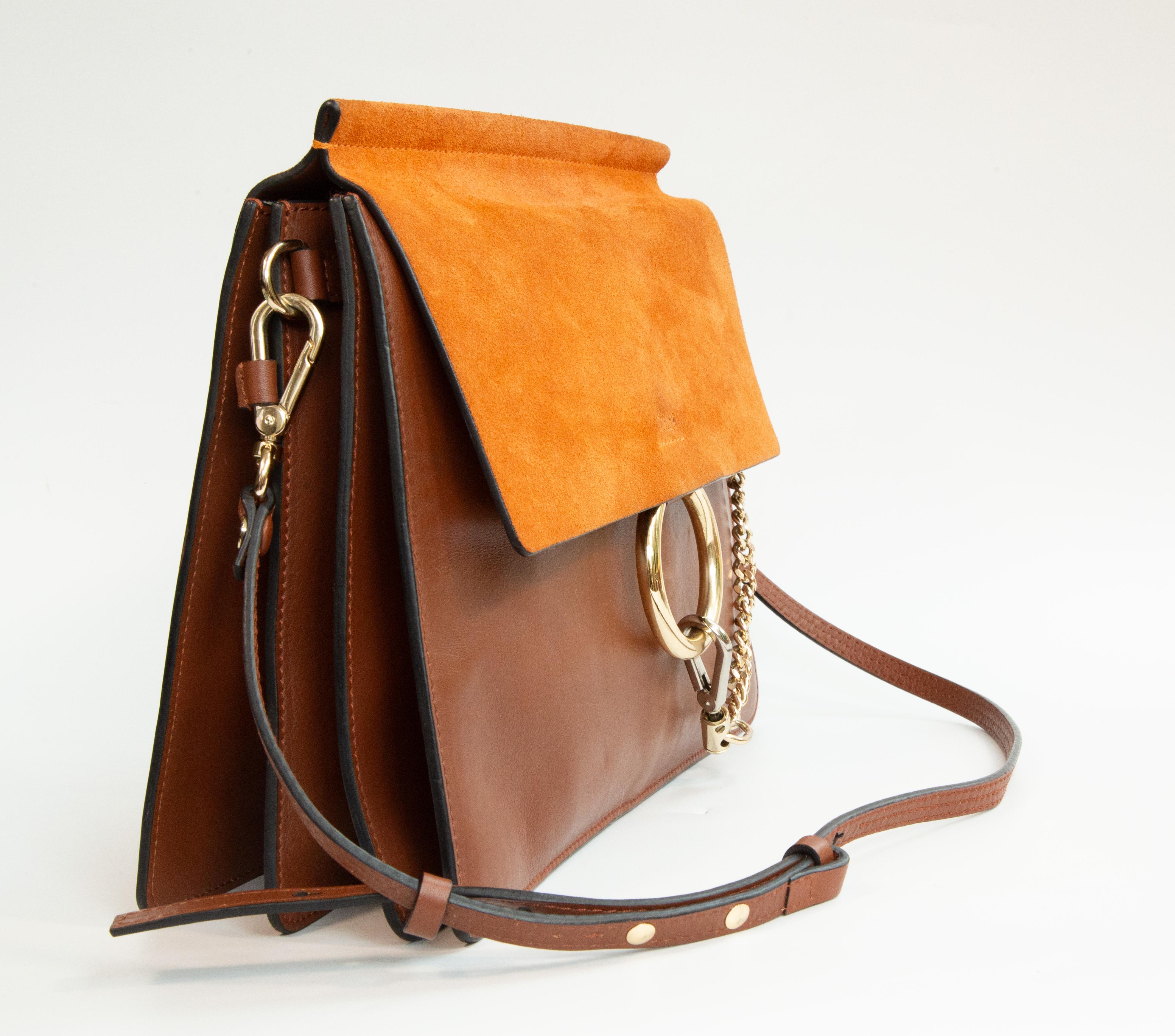 2000s Chloé Faye Brown Leather Shoulder Bag In Good Condition For Sale In Arnhem, NL