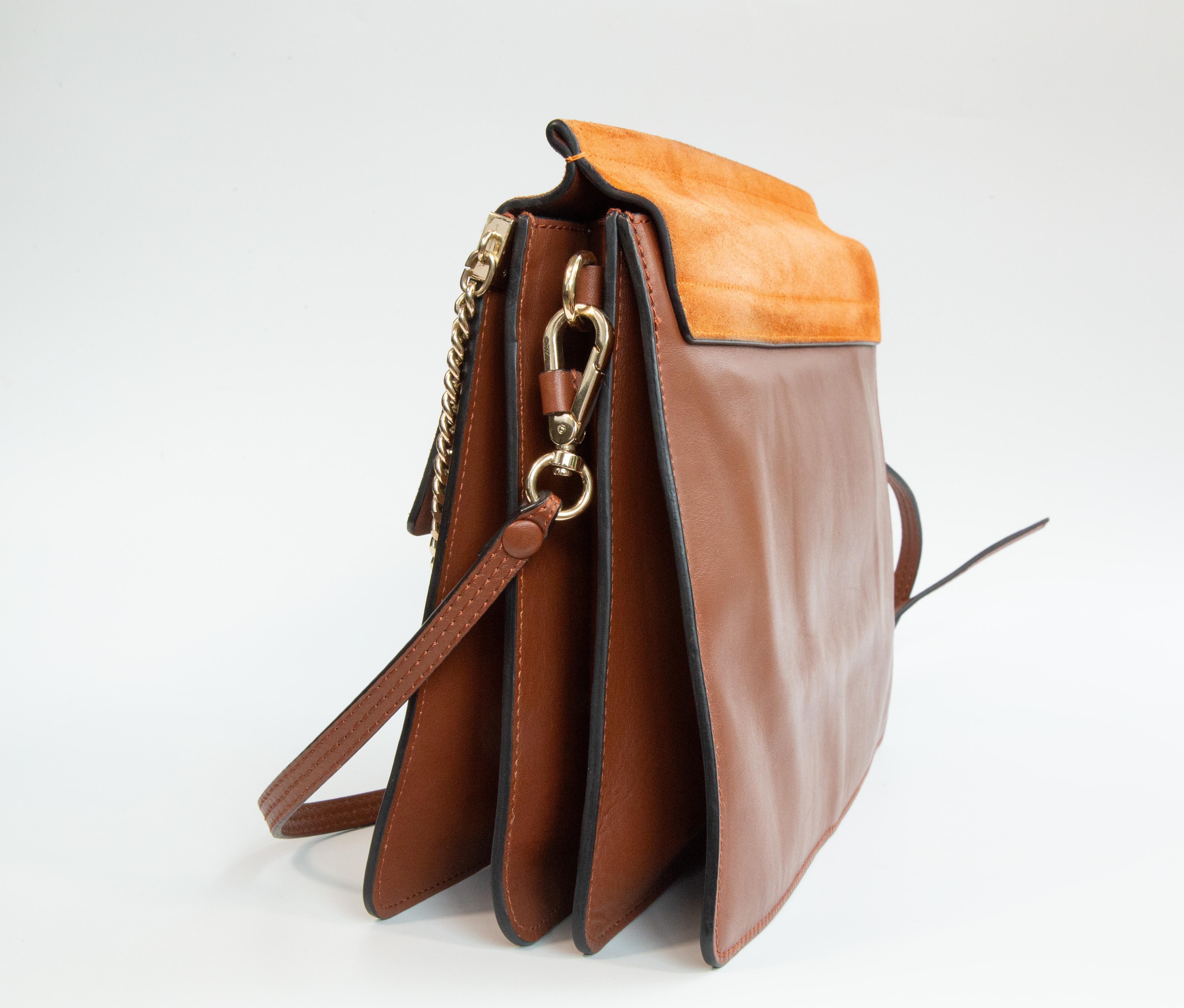 2000s Chloé Faye Brown Leather Shoulder Bag For Sale 1