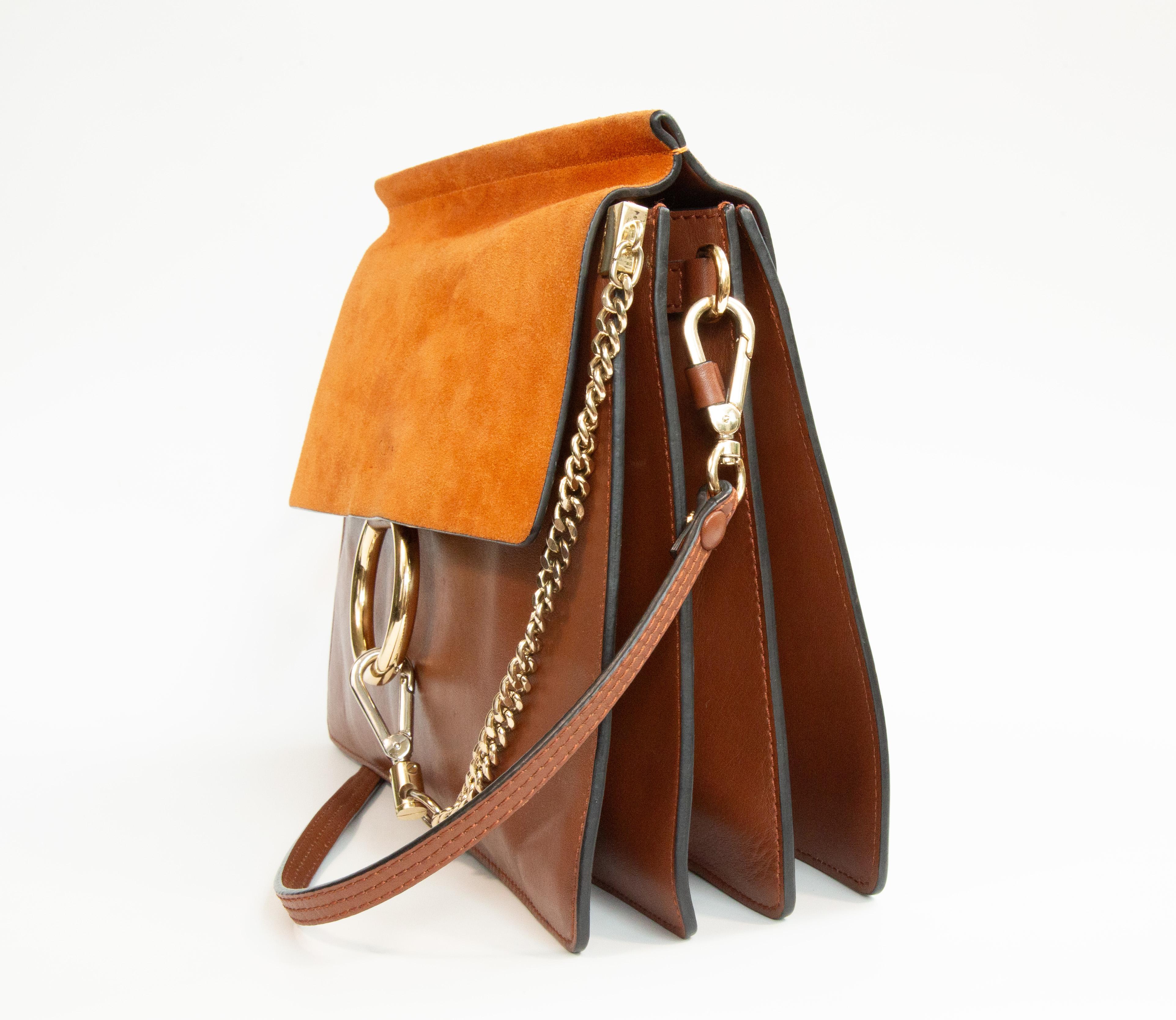 2000s Chloé Faye Brown Leather Shoulder Bag For Sale 2