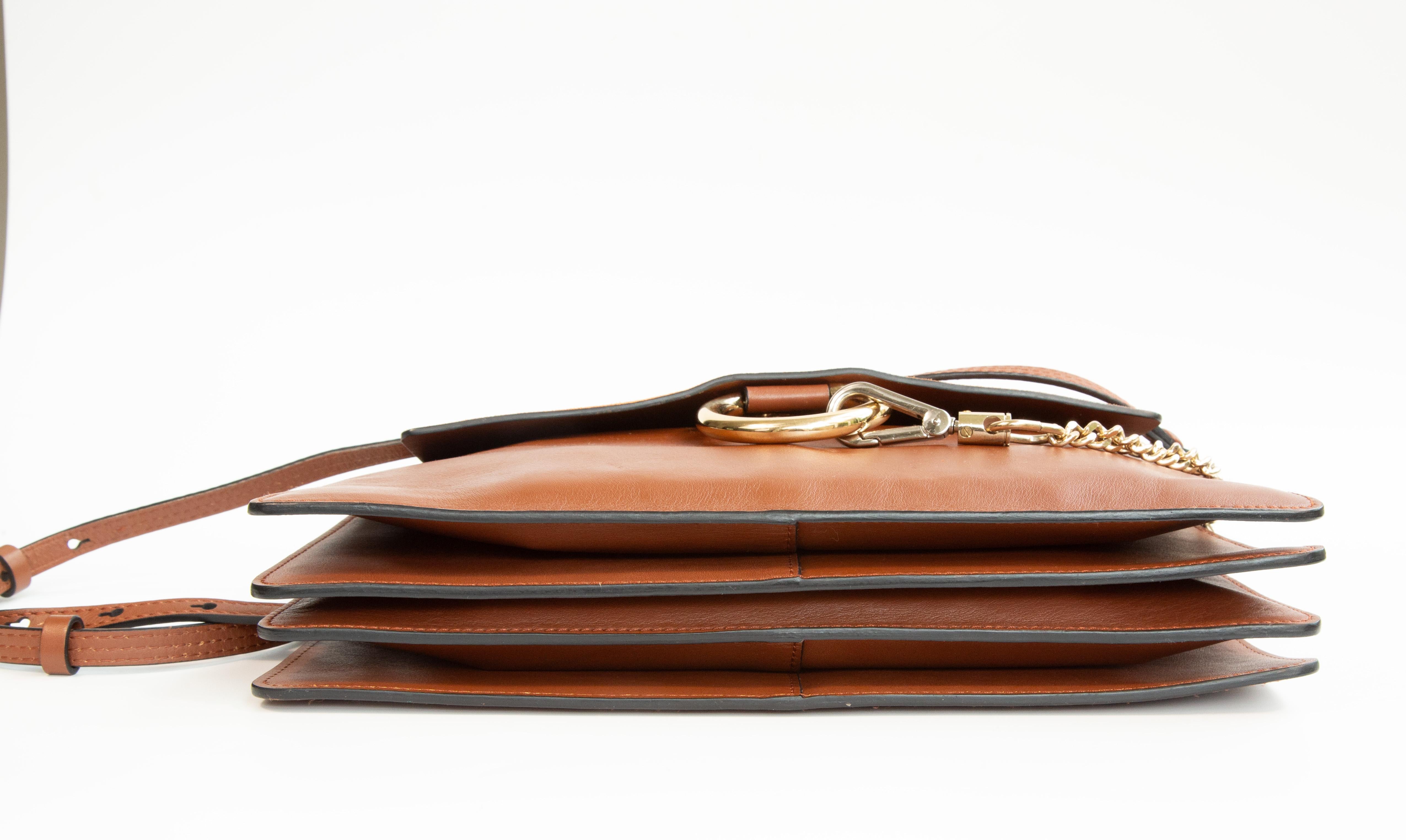 2000s Chloé Faye Brown Leather Shoulder Bag For Sale 3