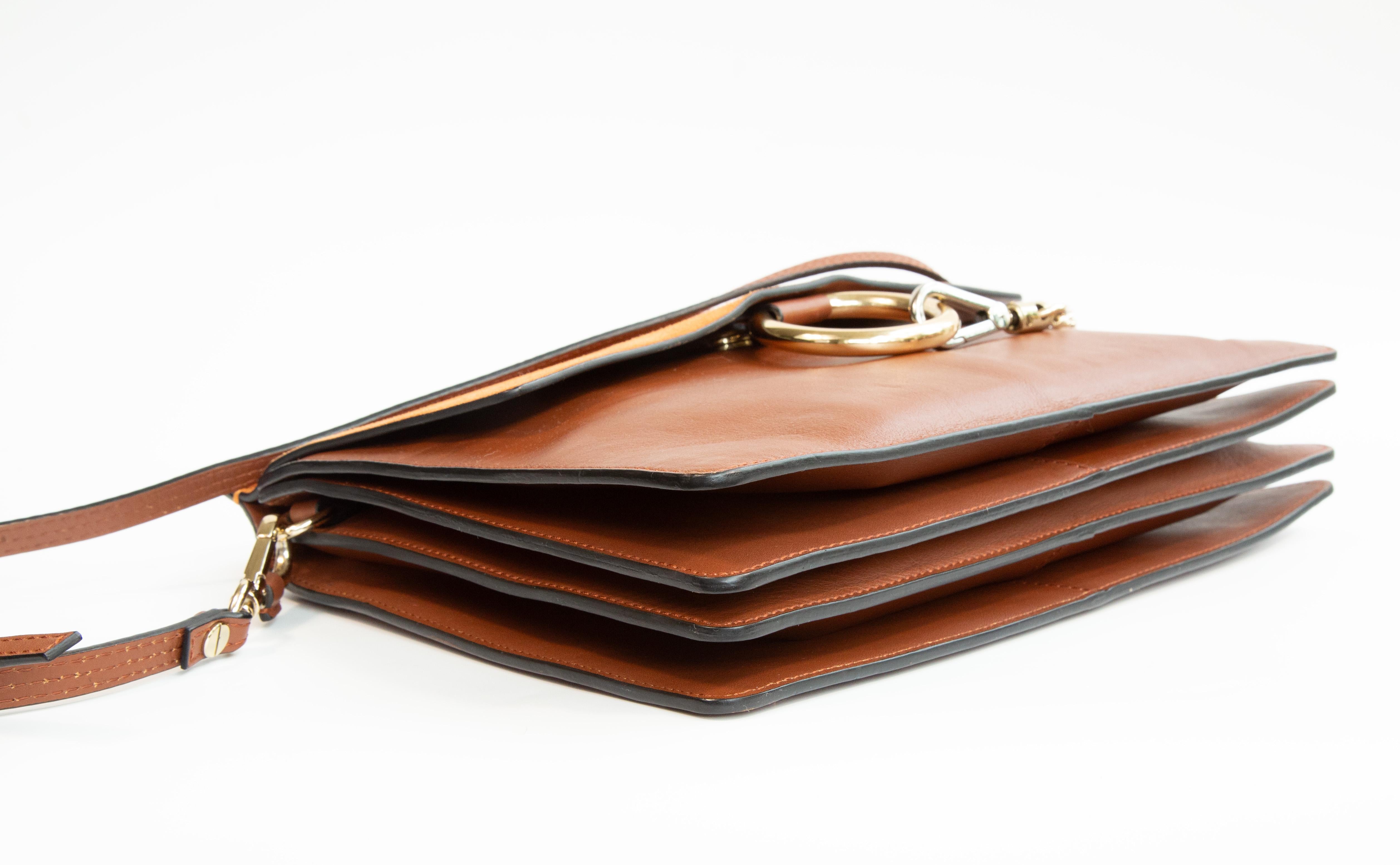 2000s Chloé Faye Brown Leather Shoulder Bag For Sale 4