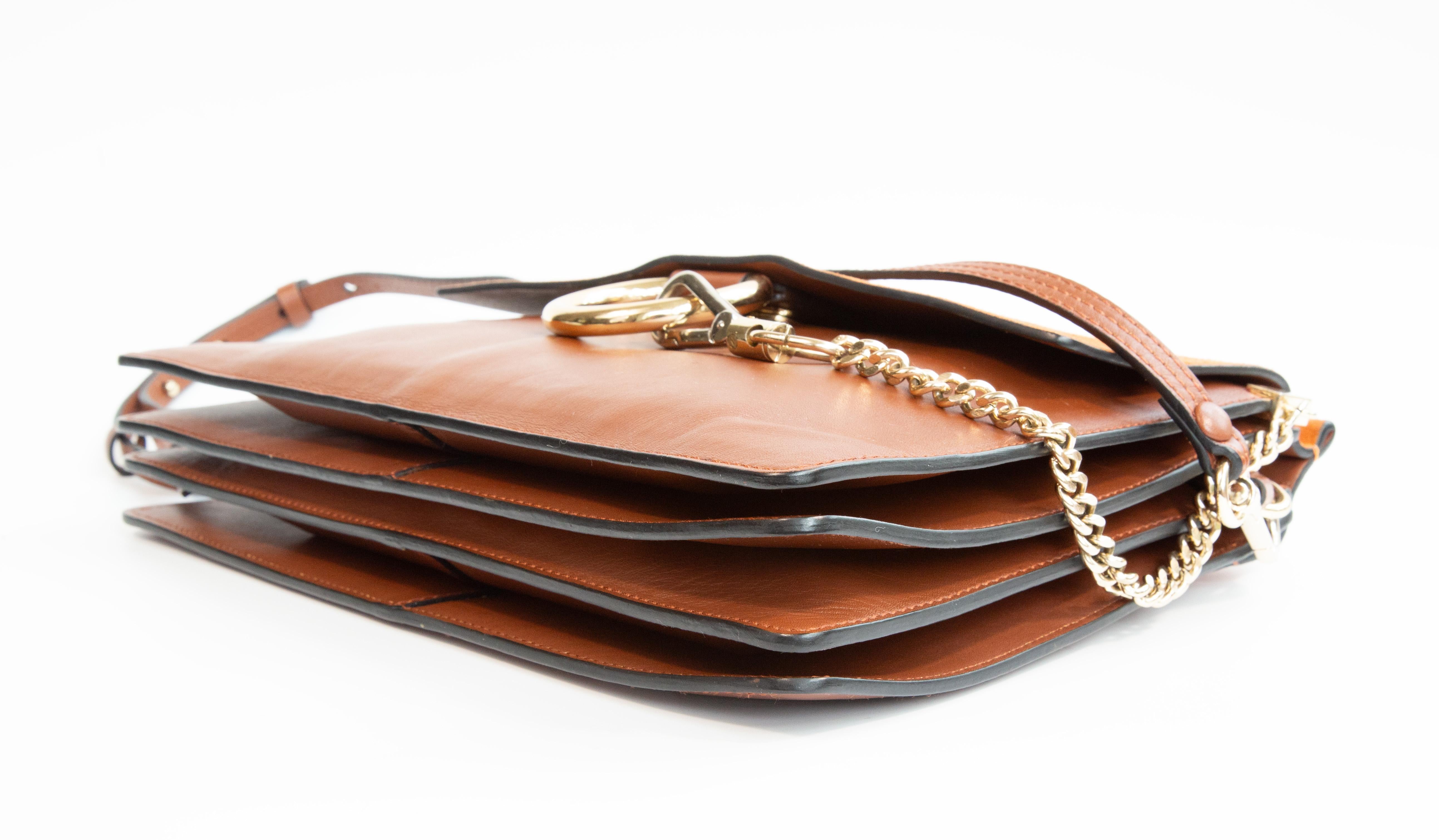 2000s Chloé Faye Brown Leather Shoulder Bag For Sale 5