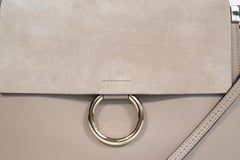 2000s Chloe Faye Gray Leather Shoulder Bag