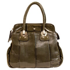 2000s Chloe Heloise Shoulder Bag in Green Patent Leather