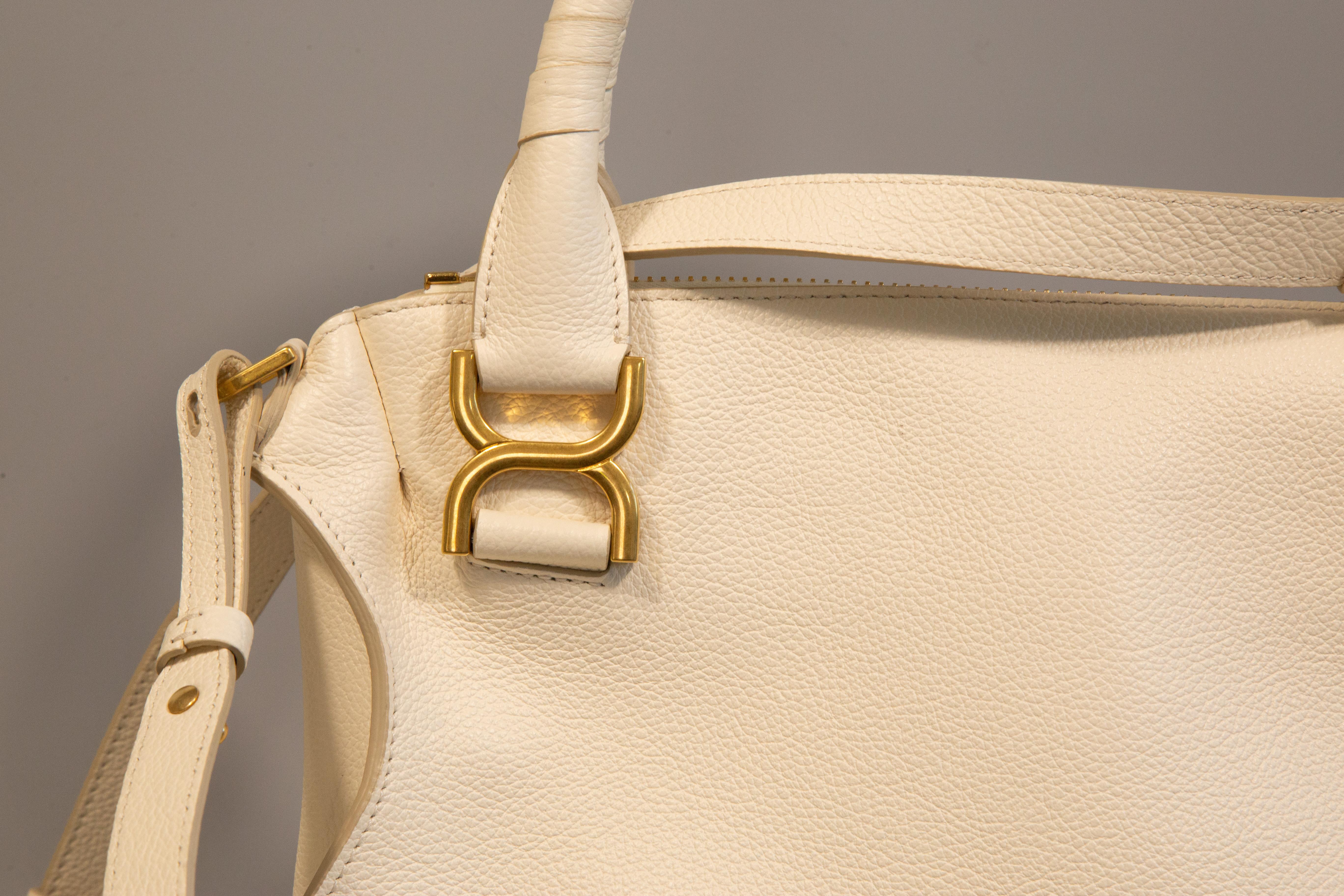 2000s Chloe Marcie Medium  Double Carry Bag in Misty Ivory 5
