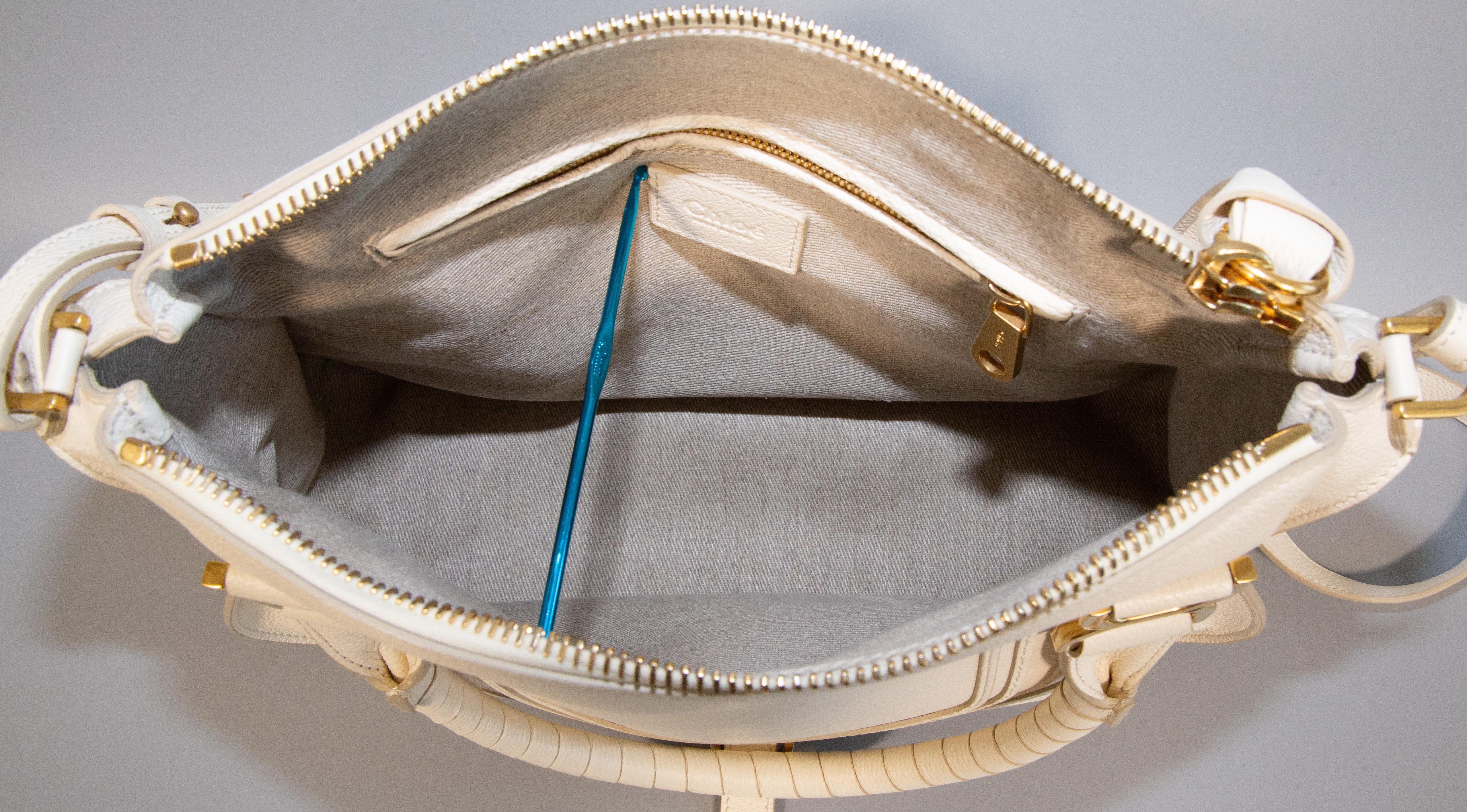 2000s Chloe Marcie Medium  Double Carry Bag in Misty Ivory 6