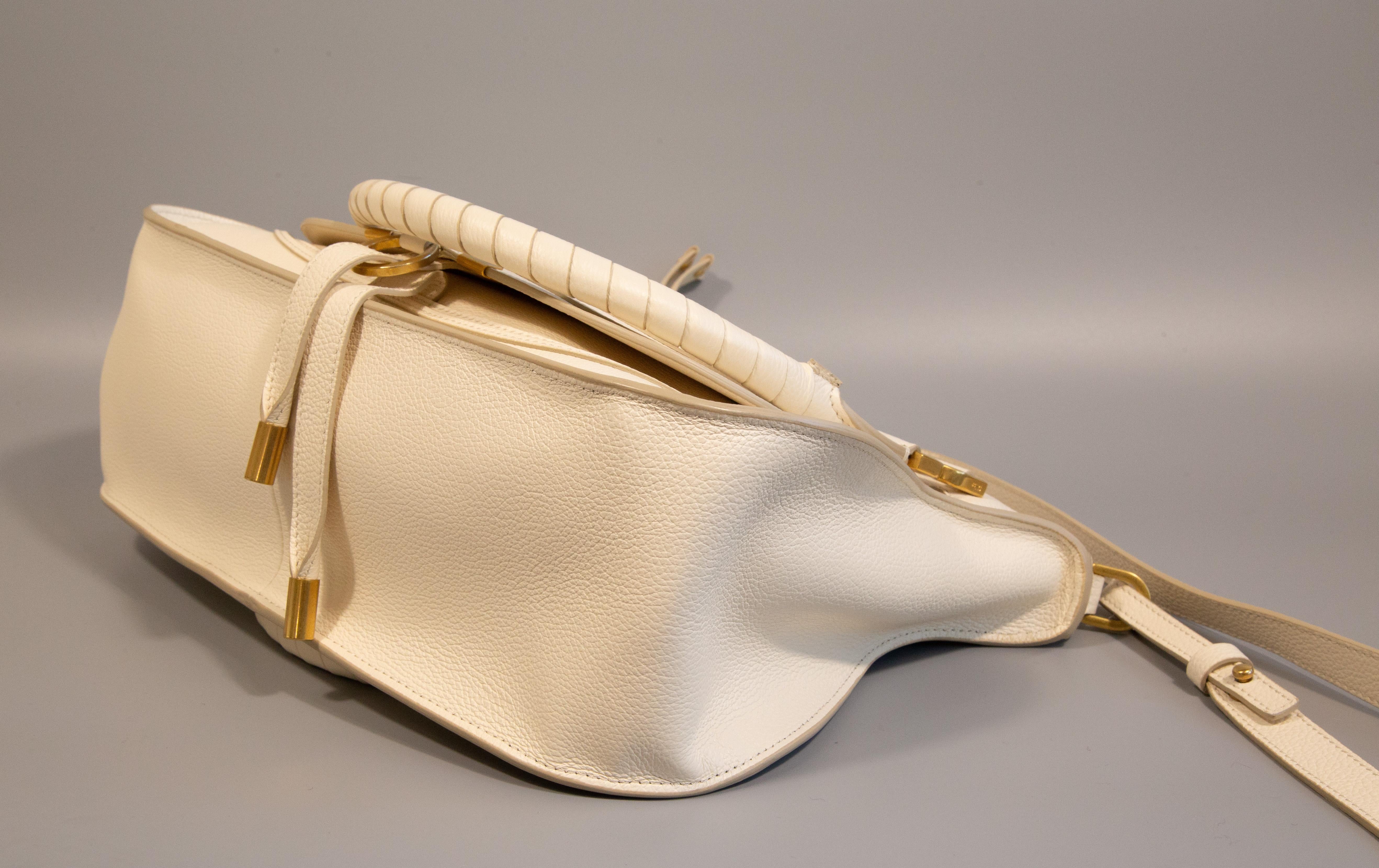 Women's or Men's 2000s Chloe Marcie Medium  Double Carry Bag in Misty Ivory