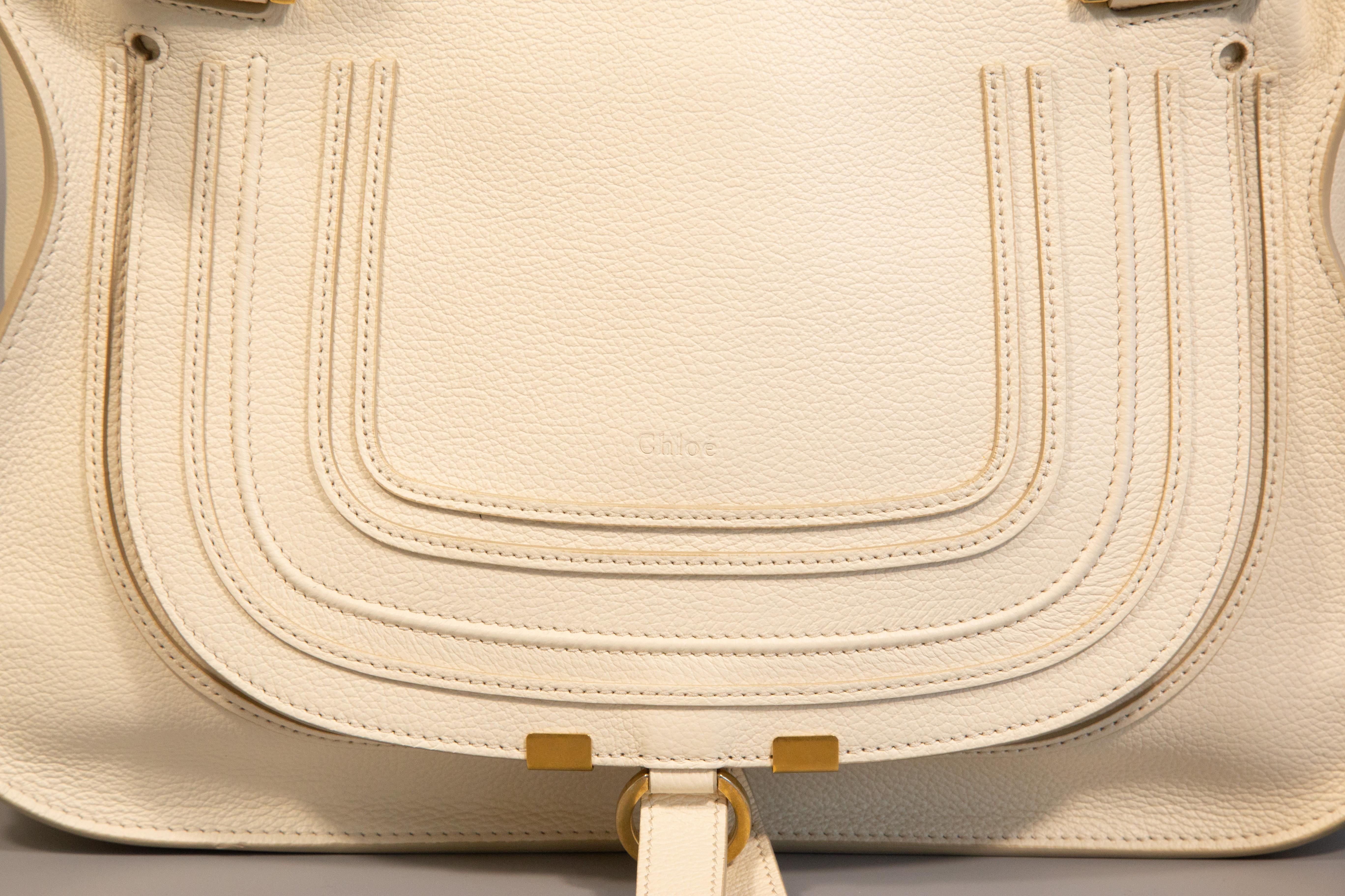 2000s Chloe Marcie Medium  Double Carry Bag in Misty Ivory 3