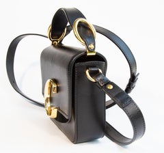 2000s Chloé Mini C Black Leather Crossbody Bag