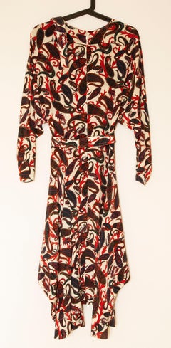 2000s Chloe Multicolor Paisley Silk Dress Size FR 42