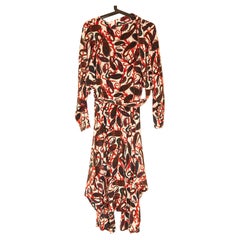 2000s Chloe Multicolore Paisley Silk Dress Size FR 42