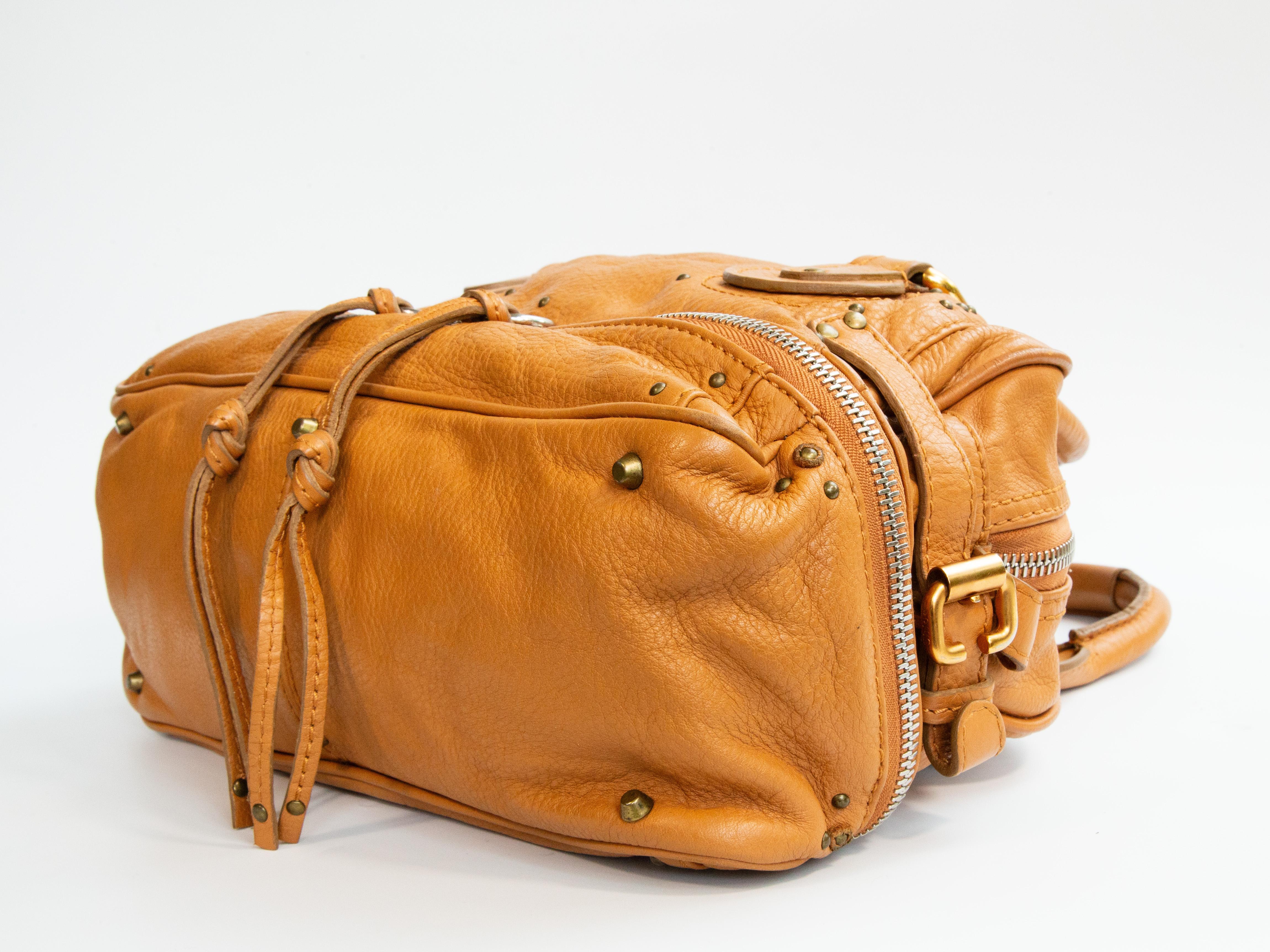 2000s Chloe Paddington by Phoebe Philo Top Handle Shoulder Bag in Brown Leather For Sale 6