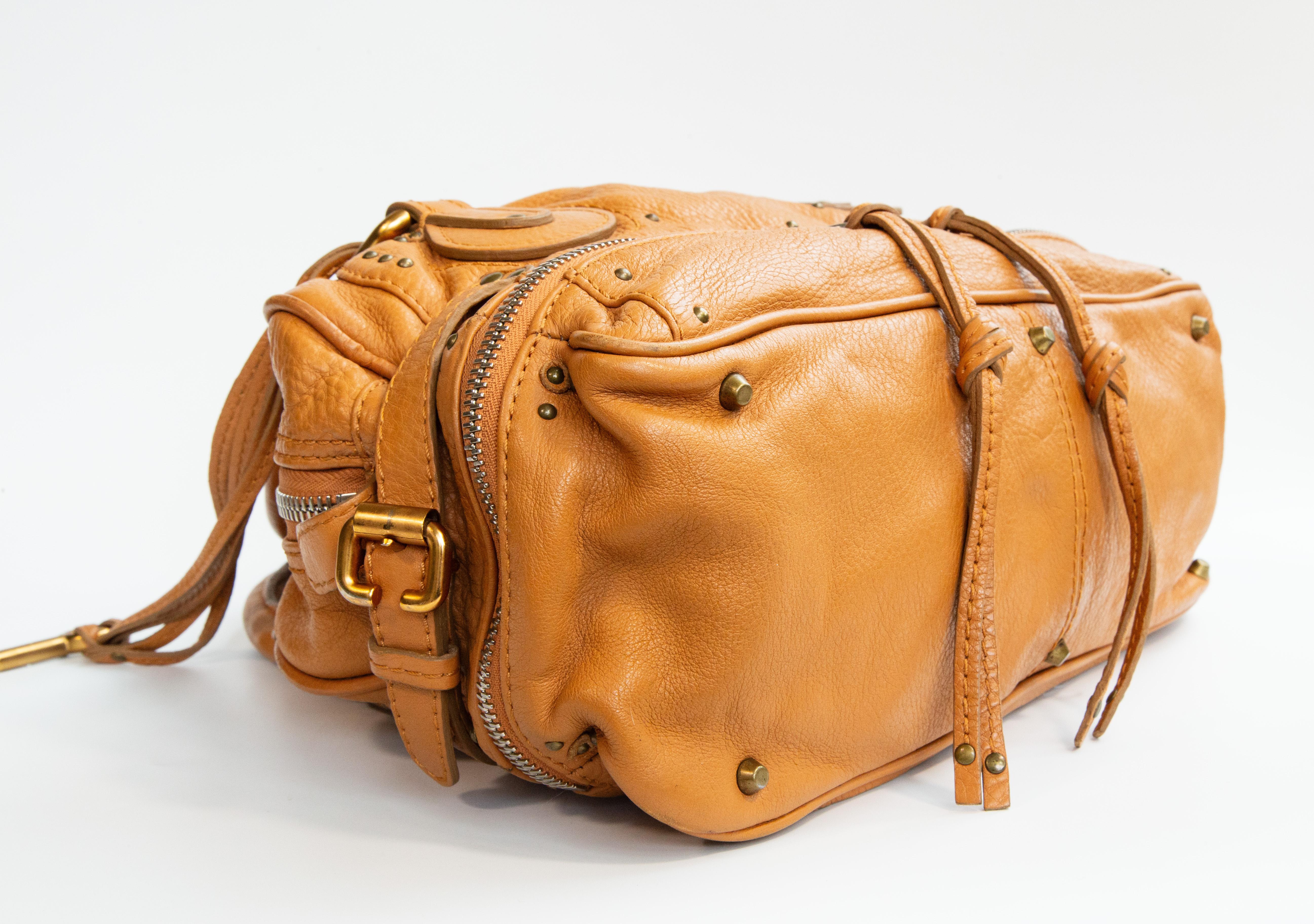 2000s Chloe Paddington by Phoebe Philo Top Handle Shoulder Bag in Brown Leather For Sale 7