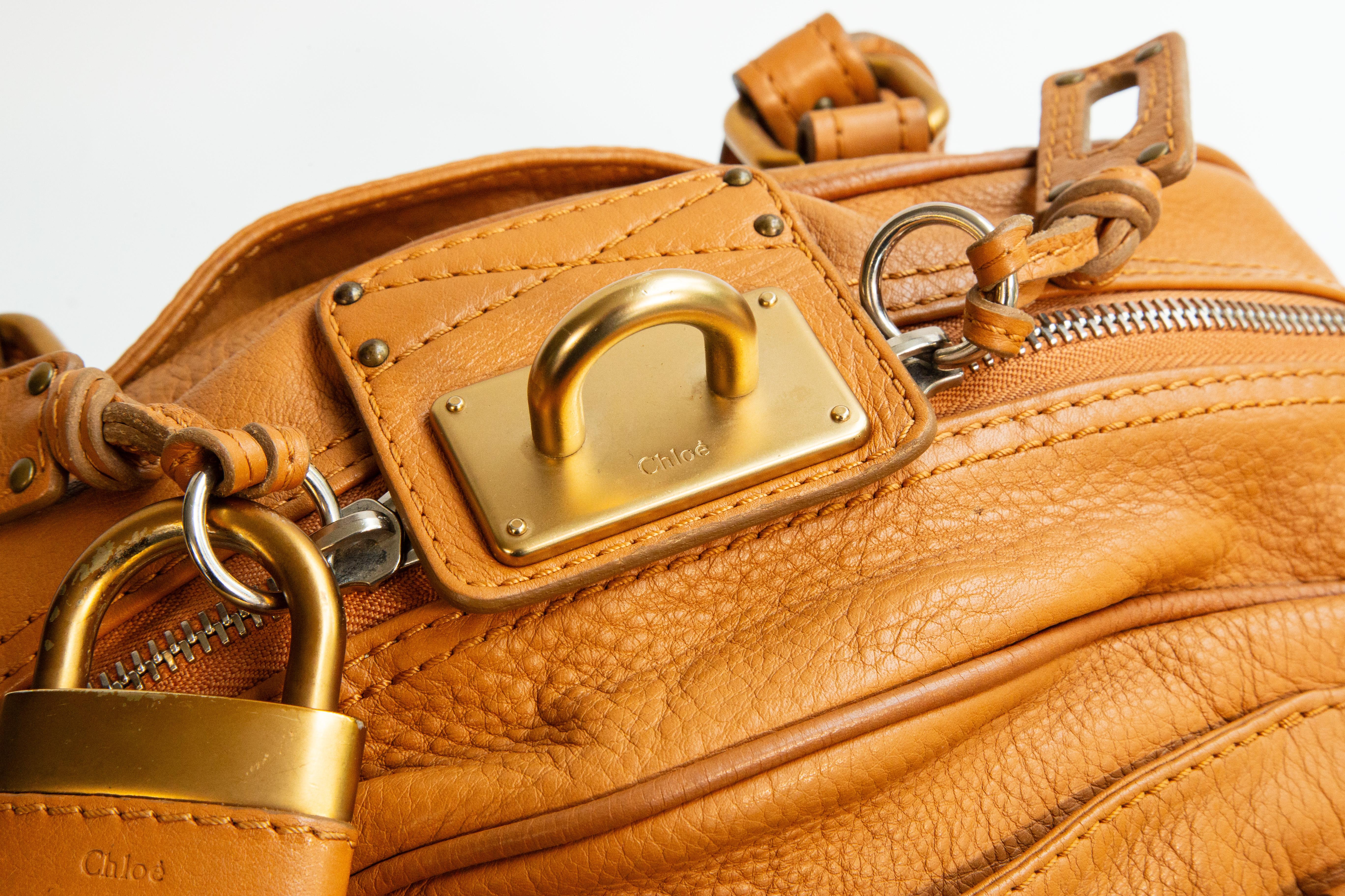 2000s Chloe Paddington by Phoebe Philo Top Handle Shoulder Bag in Brown Leather For Sale 8