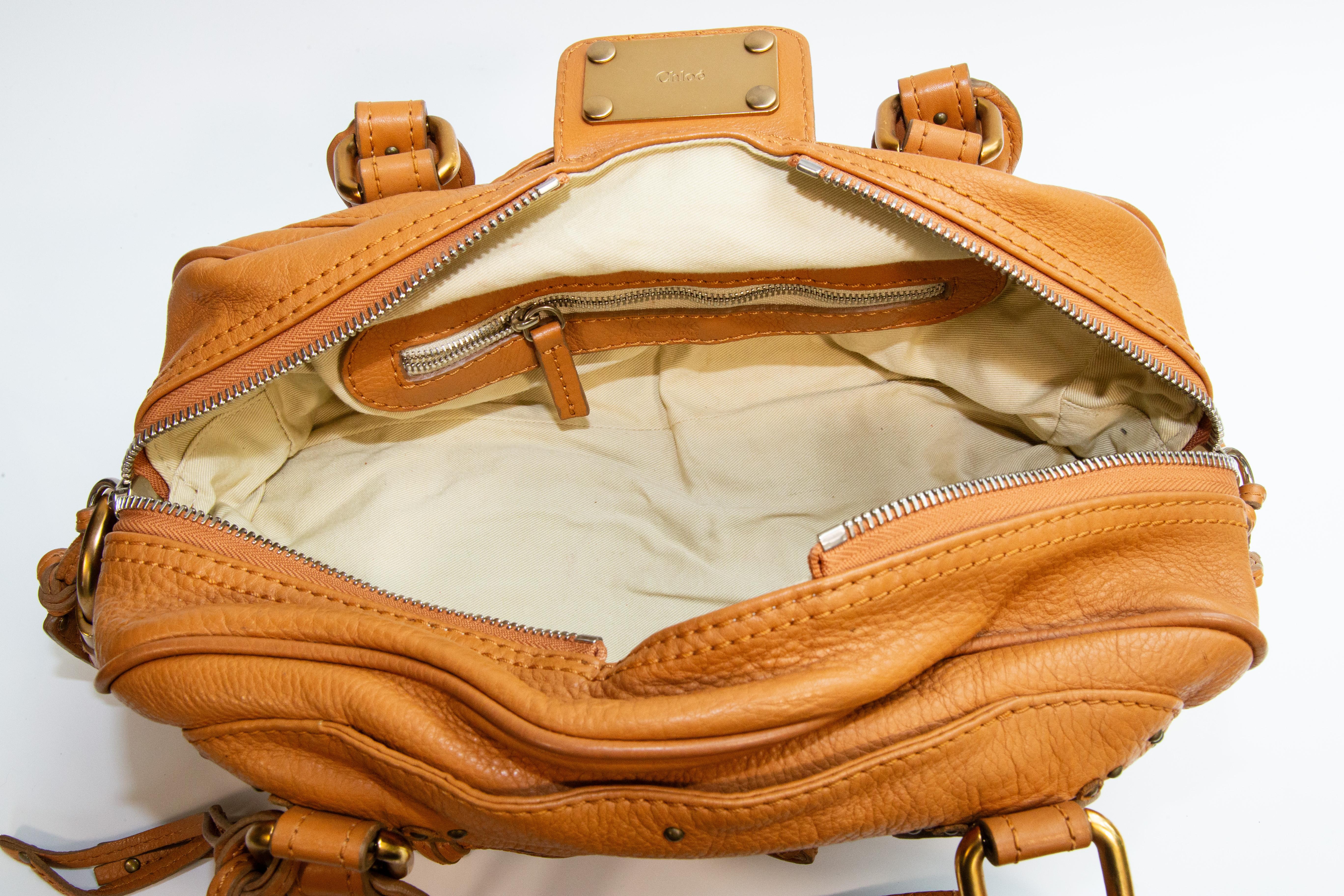 2000s Chloe Paddington by Phoebe Philo Top Handle Shoulder Bag in Brown Leather For Sale 9