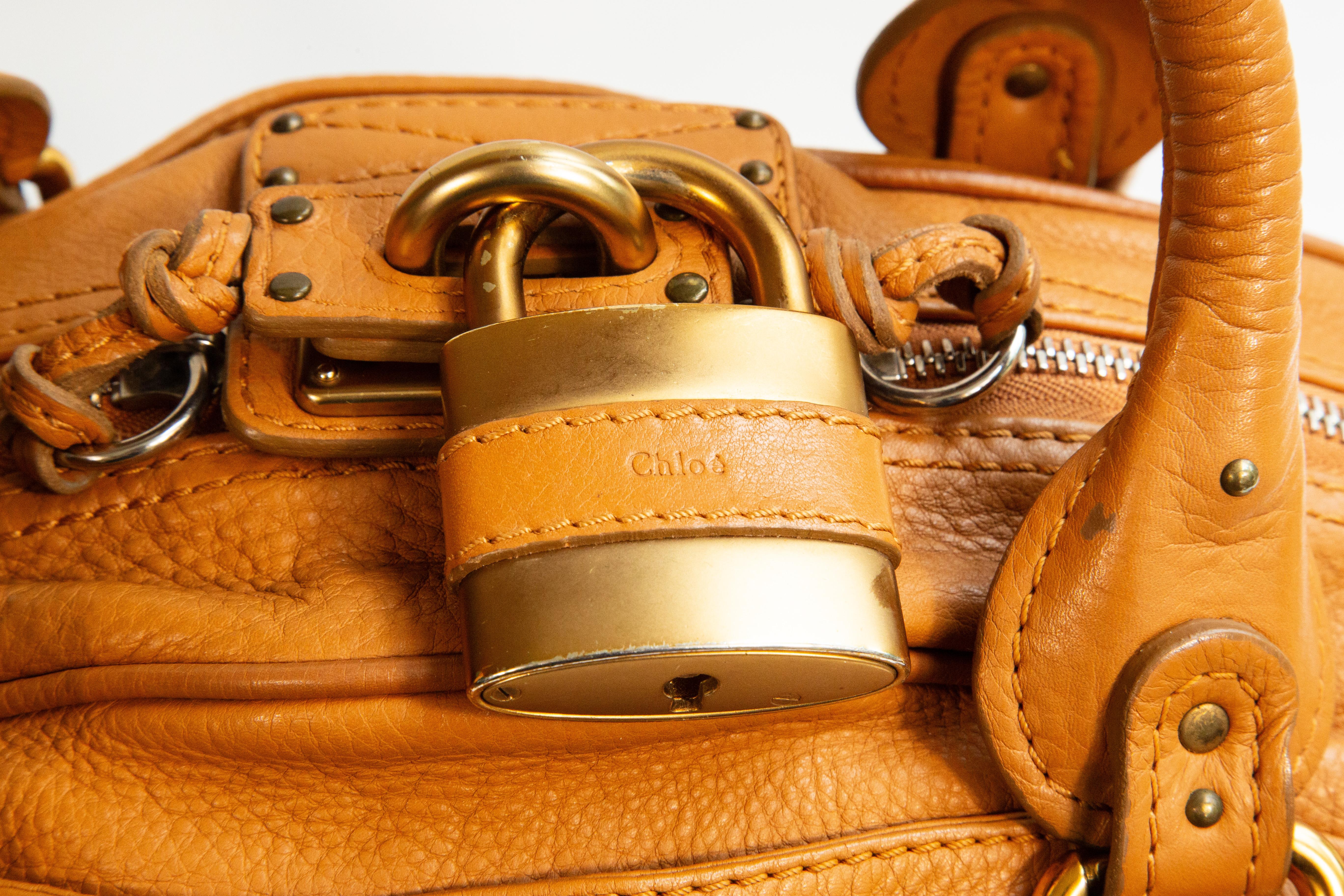 2000s Chloe Paddington by Phoebe Philo Top Handle Shoulder Bag in Brown Leather In Good Condition For Sale In Arnhem, NL