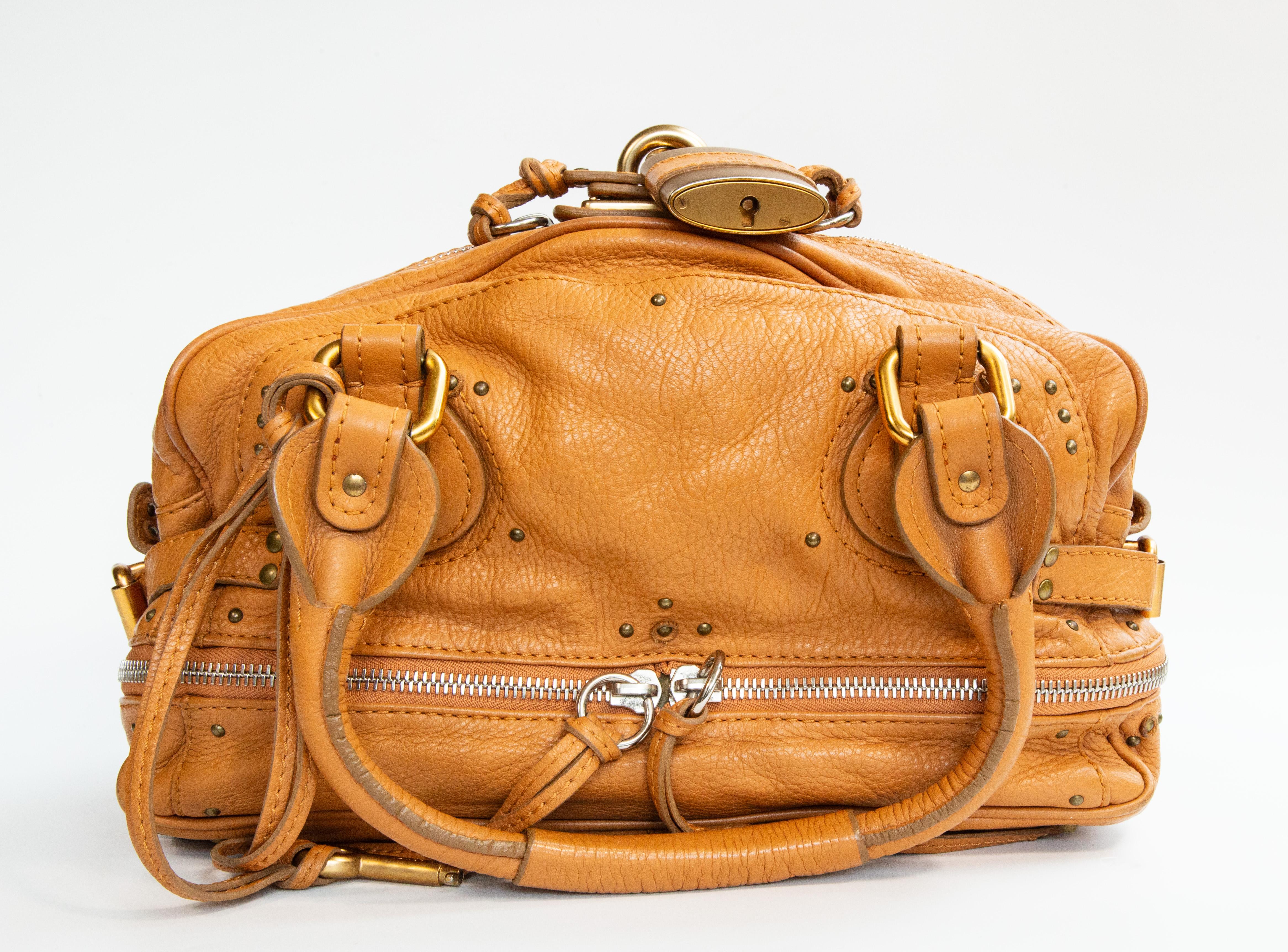 2000s Chloe Paddington by Phoebe Philo Top Handle Shoulder Bag in Brown Leather For Sale 4