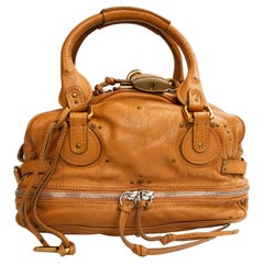 2000s Chloe Paddington by Phoebe Philo Top Handle Shoulder Bag in Brown Leather