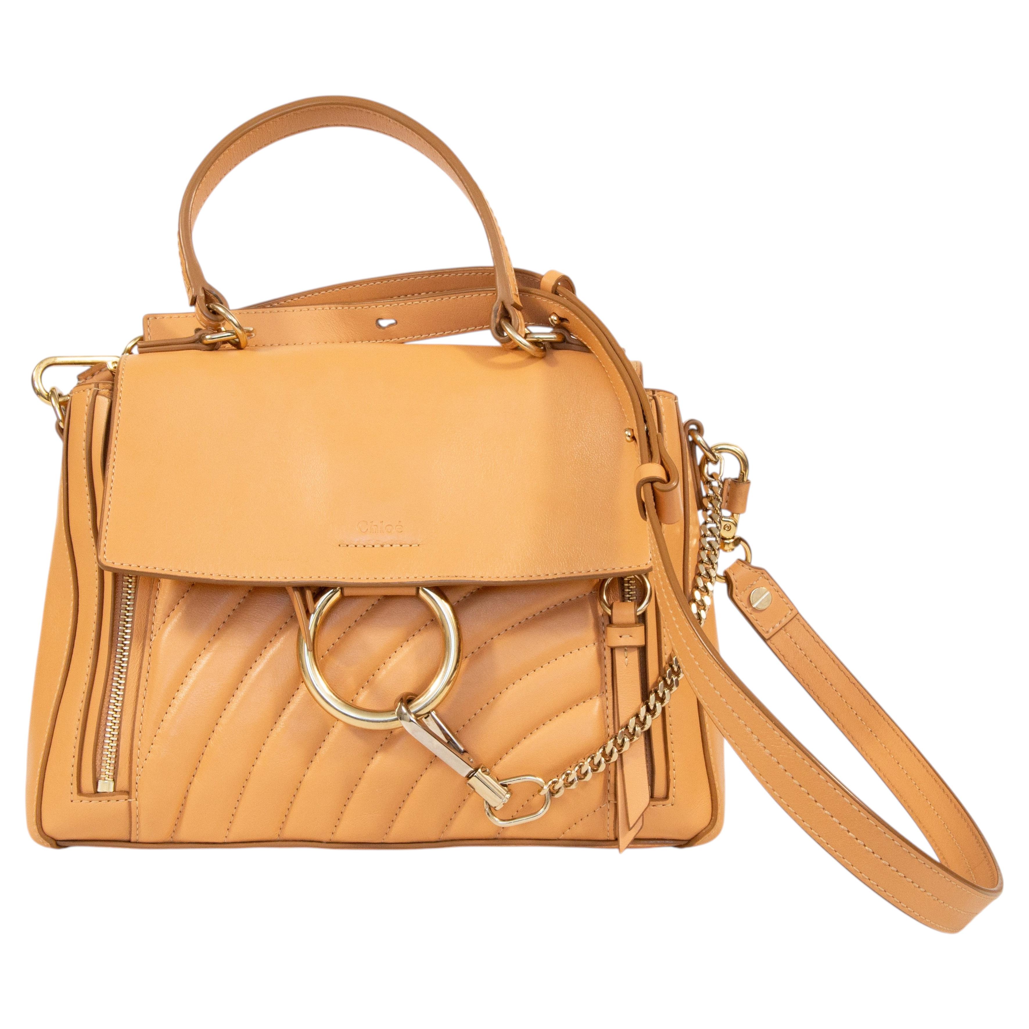 2000s Chloé Bolso de día Faye de piel tostada de 2 vías en venta
