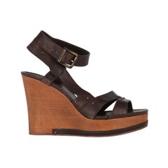 2000s Chloé Wood Wedge Sandals