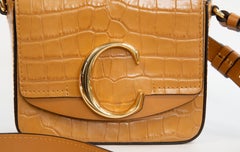 2000s Chloé Yellow Leather C Mini Crossbody Bag
