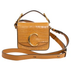 2000s Chloé Yellow Leather C Mini Crossbody Bag