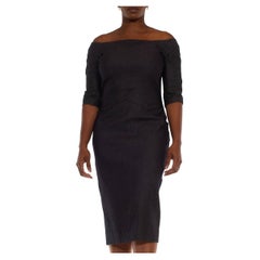 2000S CHRISTIAN DIOR Black Cotton Blend Denim Dress