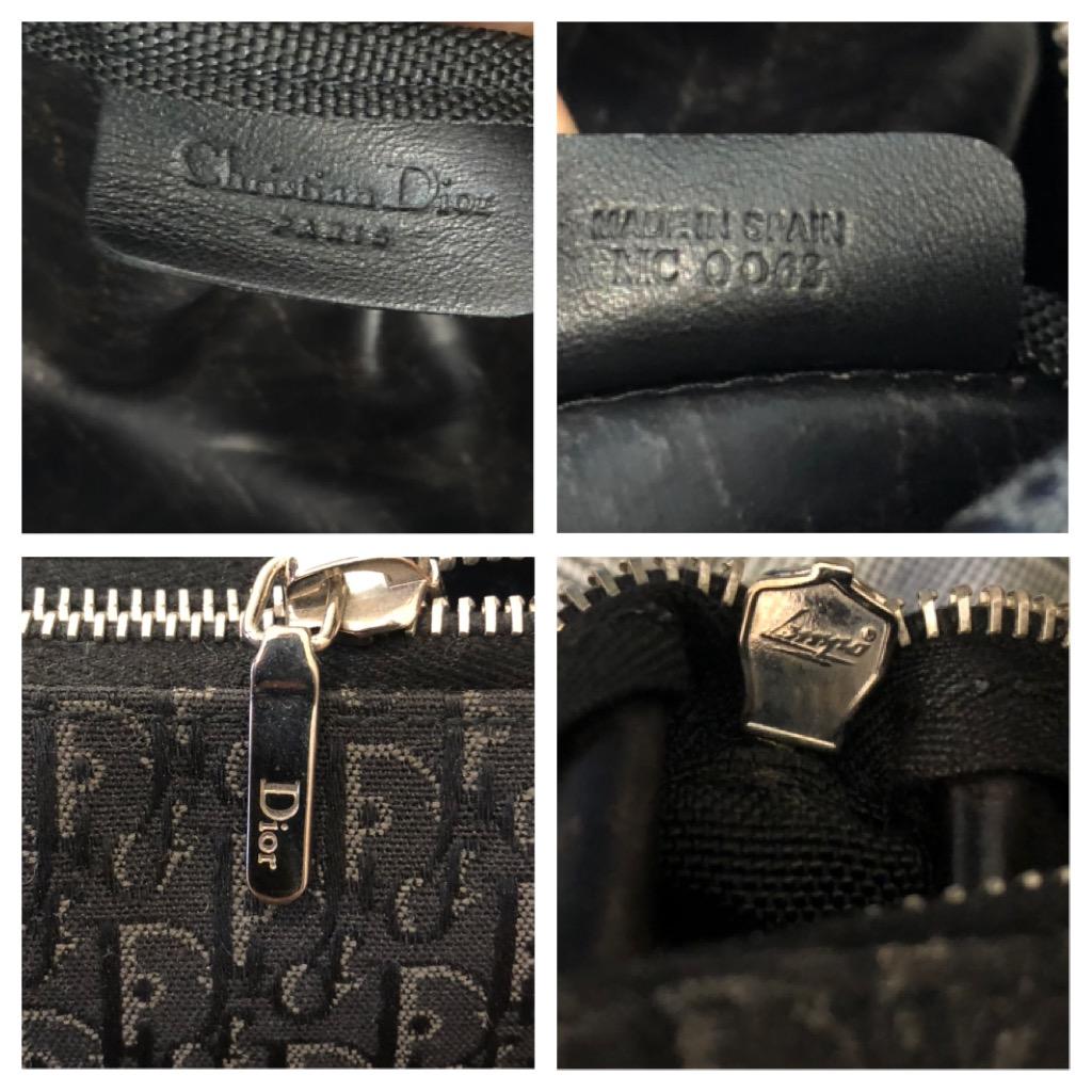 Women's 2000s Vintage CHRISTIAN DIOR Trotter Jacquard Pouch Handbag Black