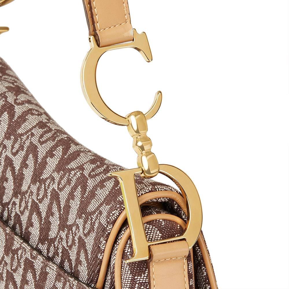 Christian Dior Brown Monogram Canvas Saddle Bag, 2000s In Excellent Condition In Bishop's Stortford, Hertfordshire