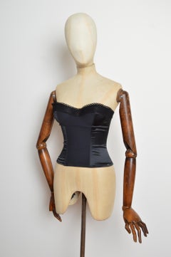 2000s Christian Dior by John Galliano Black Bustier Lingerie Corset & Panties XS